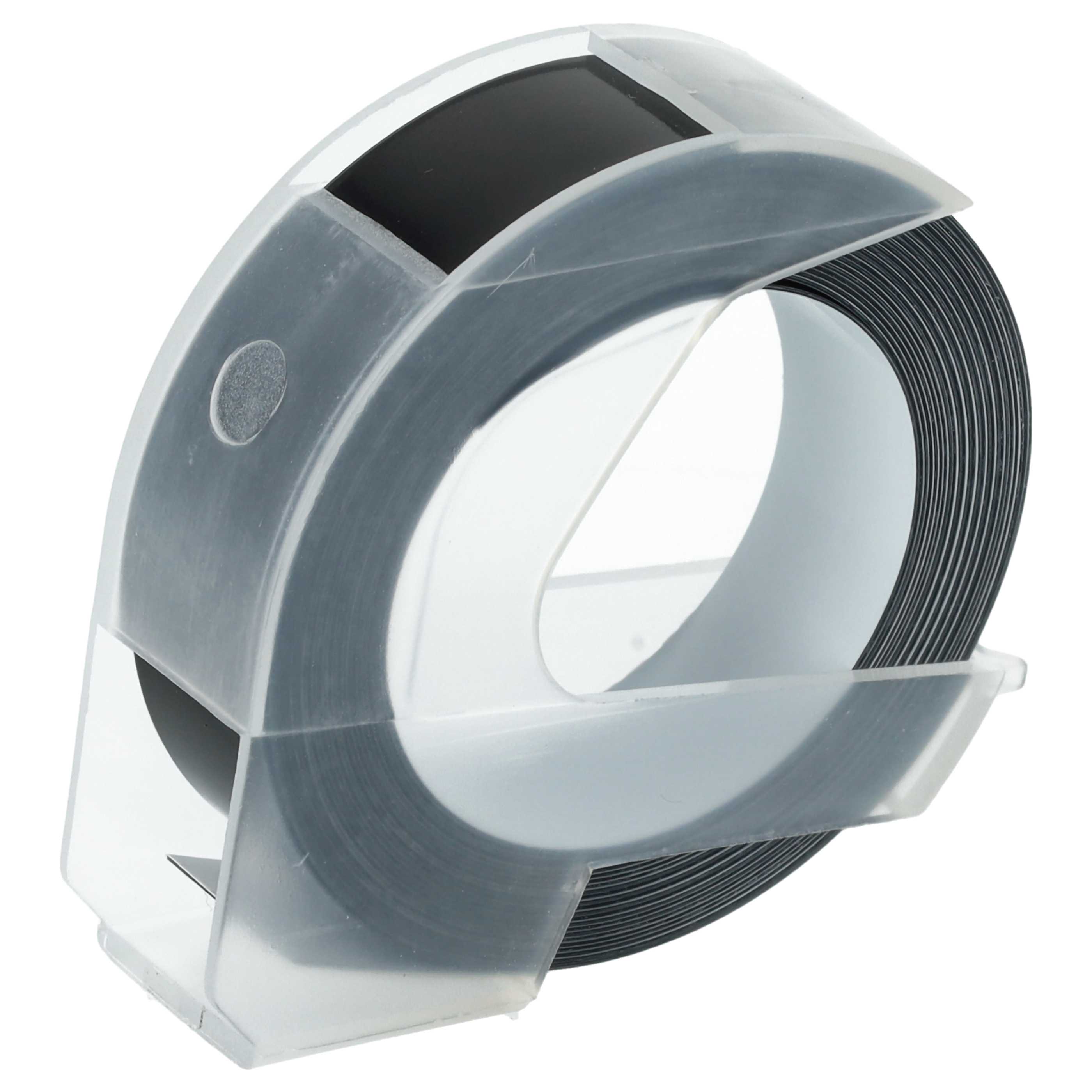 5x 3D Embossing Label Tape replaces Dymo 0898132 - 12 mm White to Black