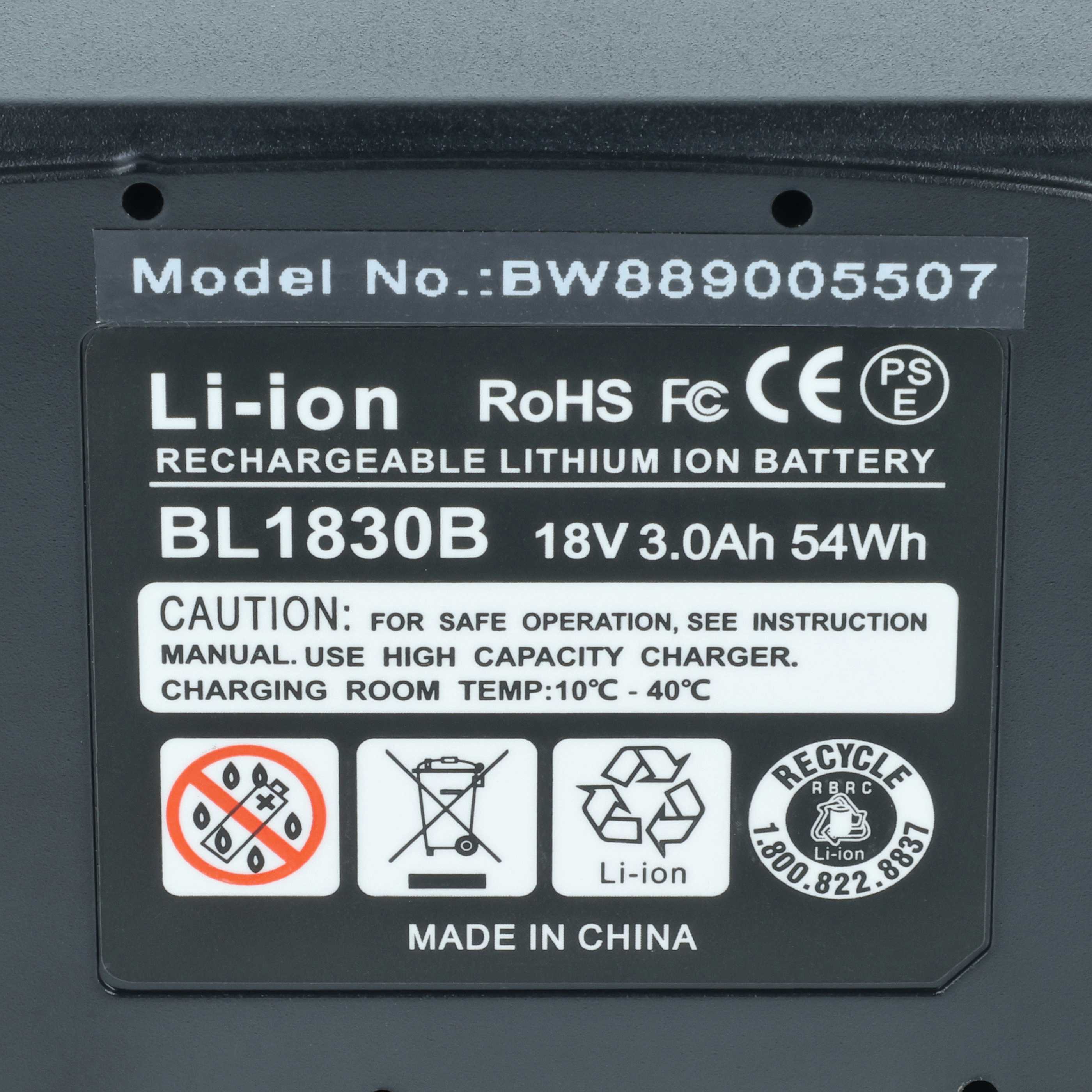 Battery replaces Makita BL1860B Electric Power Tool - 3000 mAh, 18 V, Li-Ion