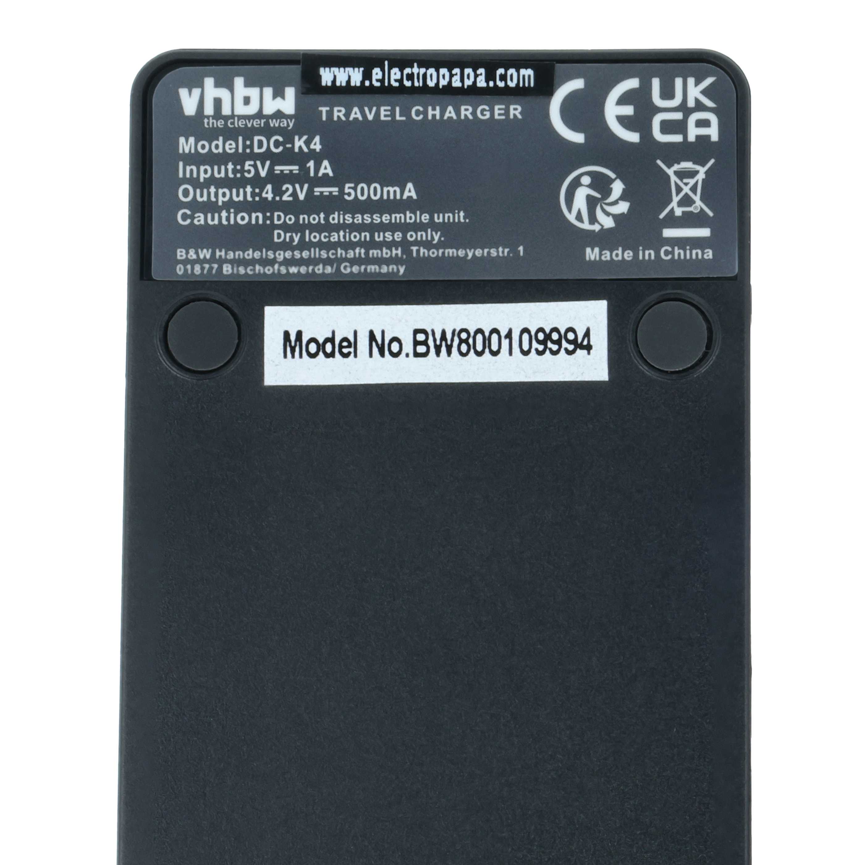 Caricabatterie USB-C + cavo USB-C per fotocamera Panasonic HC-250EB - 0,5 A