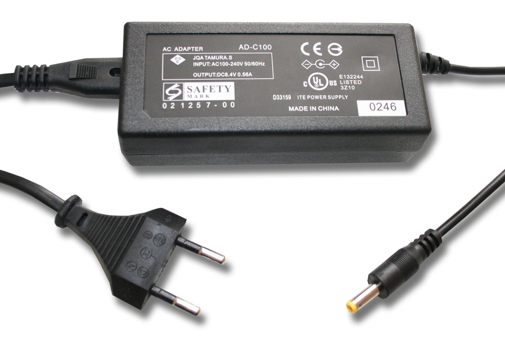 Power Supply replaces AD-C100 for Camera - 2 m, 8.4 V 0.56 A