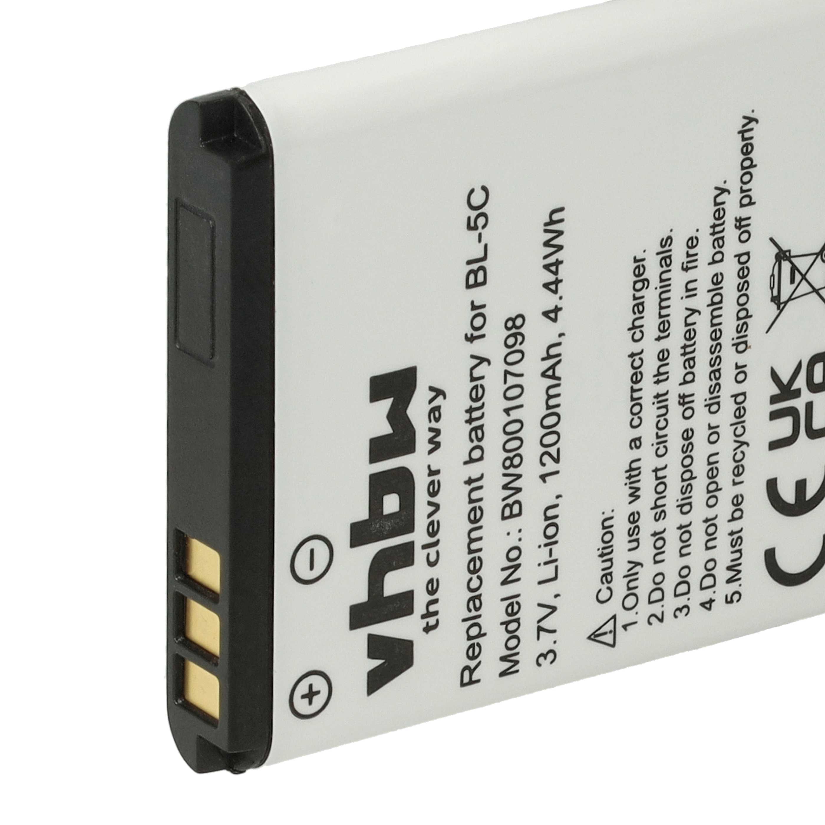 10x Batteries remplace Alcatel 3BN67332AA, 10000058, RTR001F01 pour téléphone portable - 1200mAh, 3,7V, Li-ion