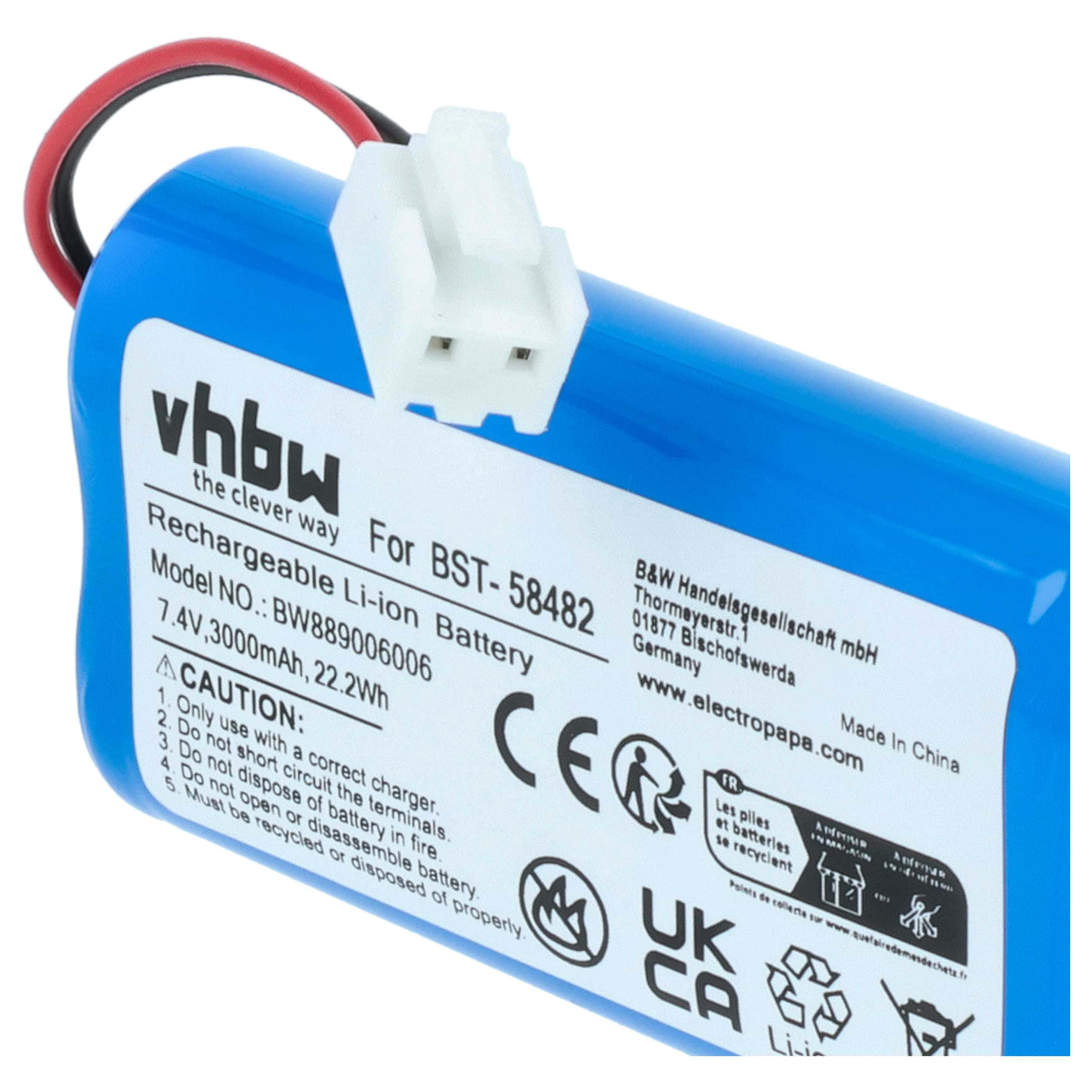 Batterie remplace BST-58482 nettoyeur de piscine - 3000mAh 7,4V Li-ion