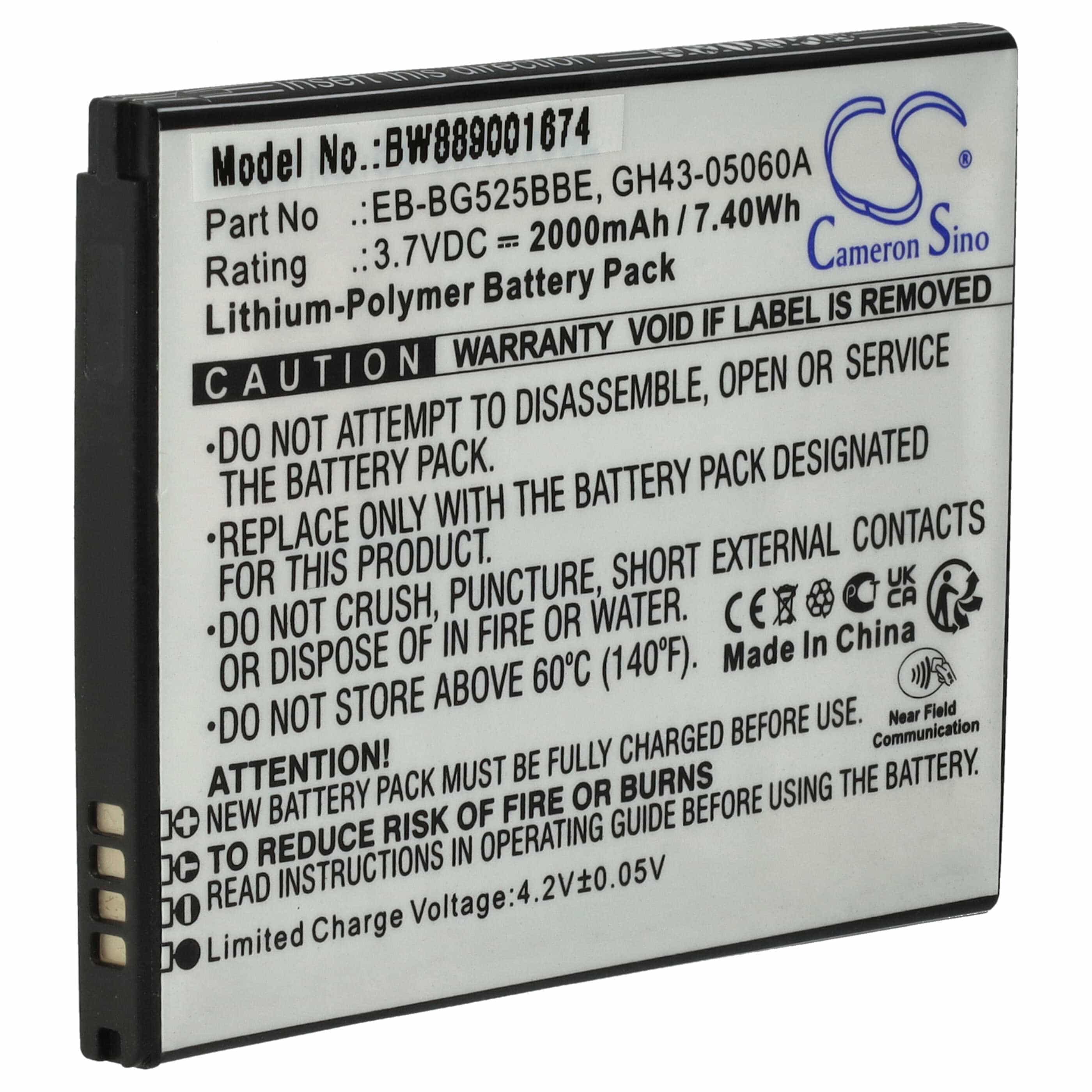 Akumulator do telefonu smartfona zamiennik Samsung GH43-05060A, EB-BG525BBE - 2000 mAh 3,7 V LiPo