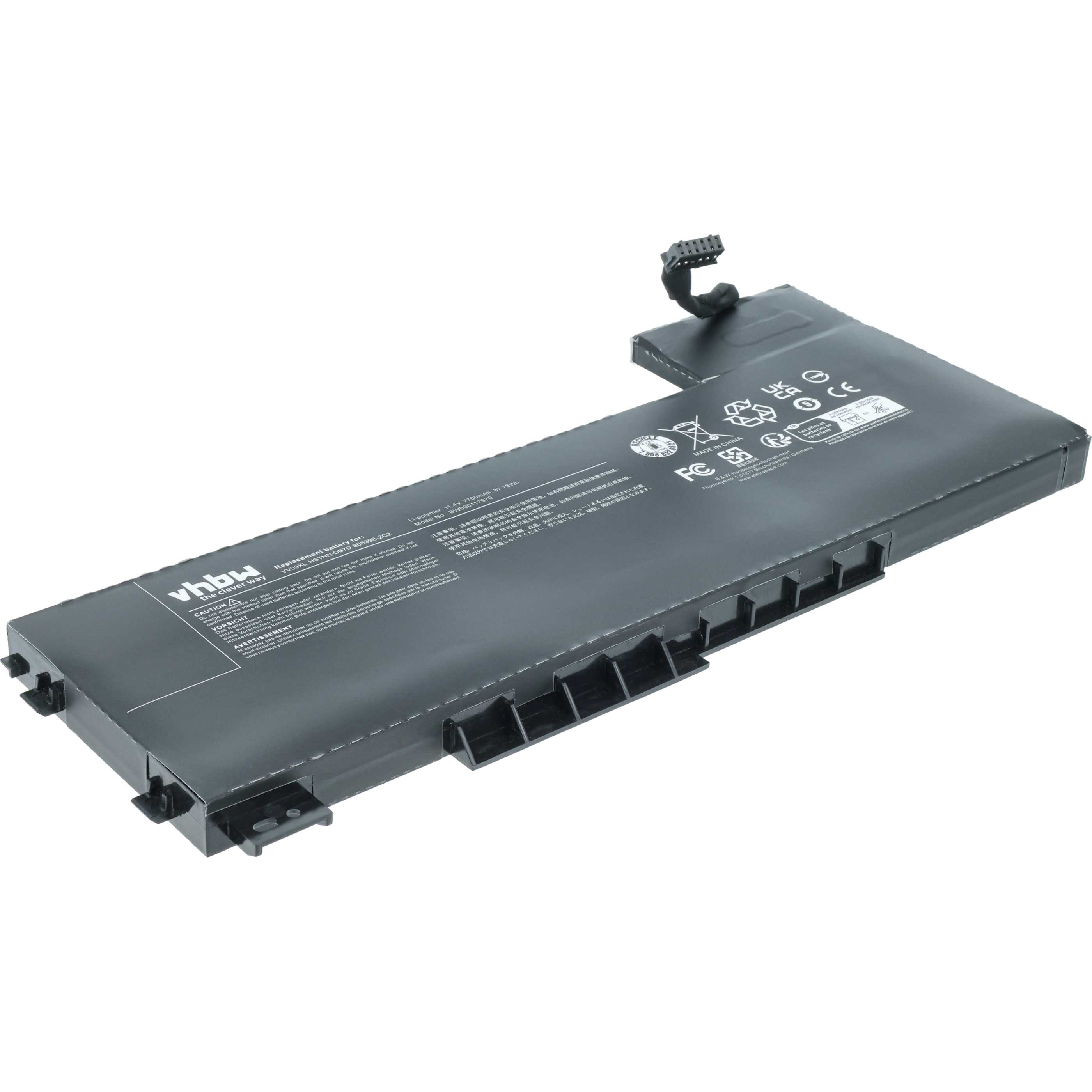 Akumulator do laptopa zamiennik HP 808398-2C1, 808398-2B1, 808398-2B2 - 7700 mAh 11,4 V LiPo, czarny