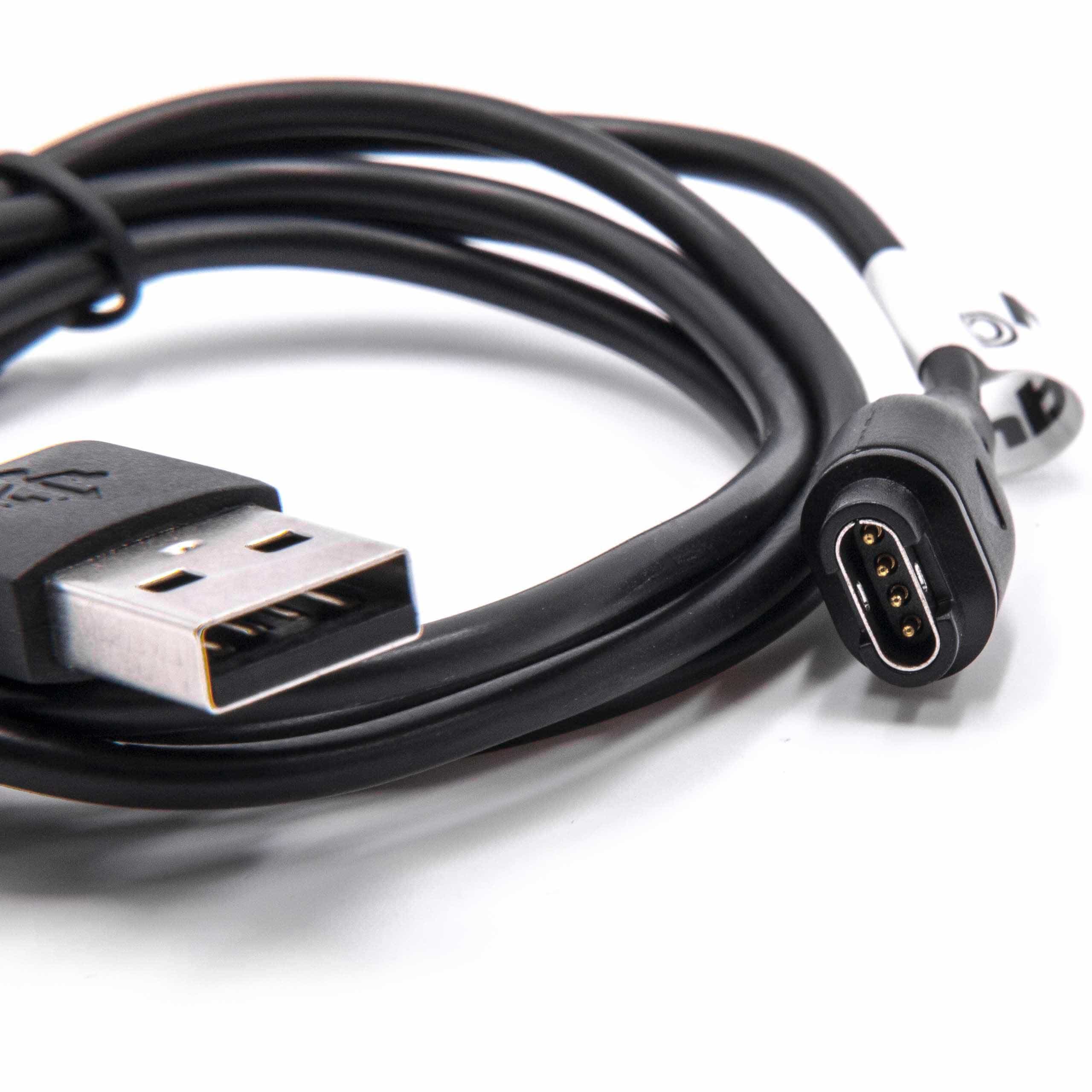 Cable de carga USB para smartwatch Garmin Forerunner - negro 100 cm