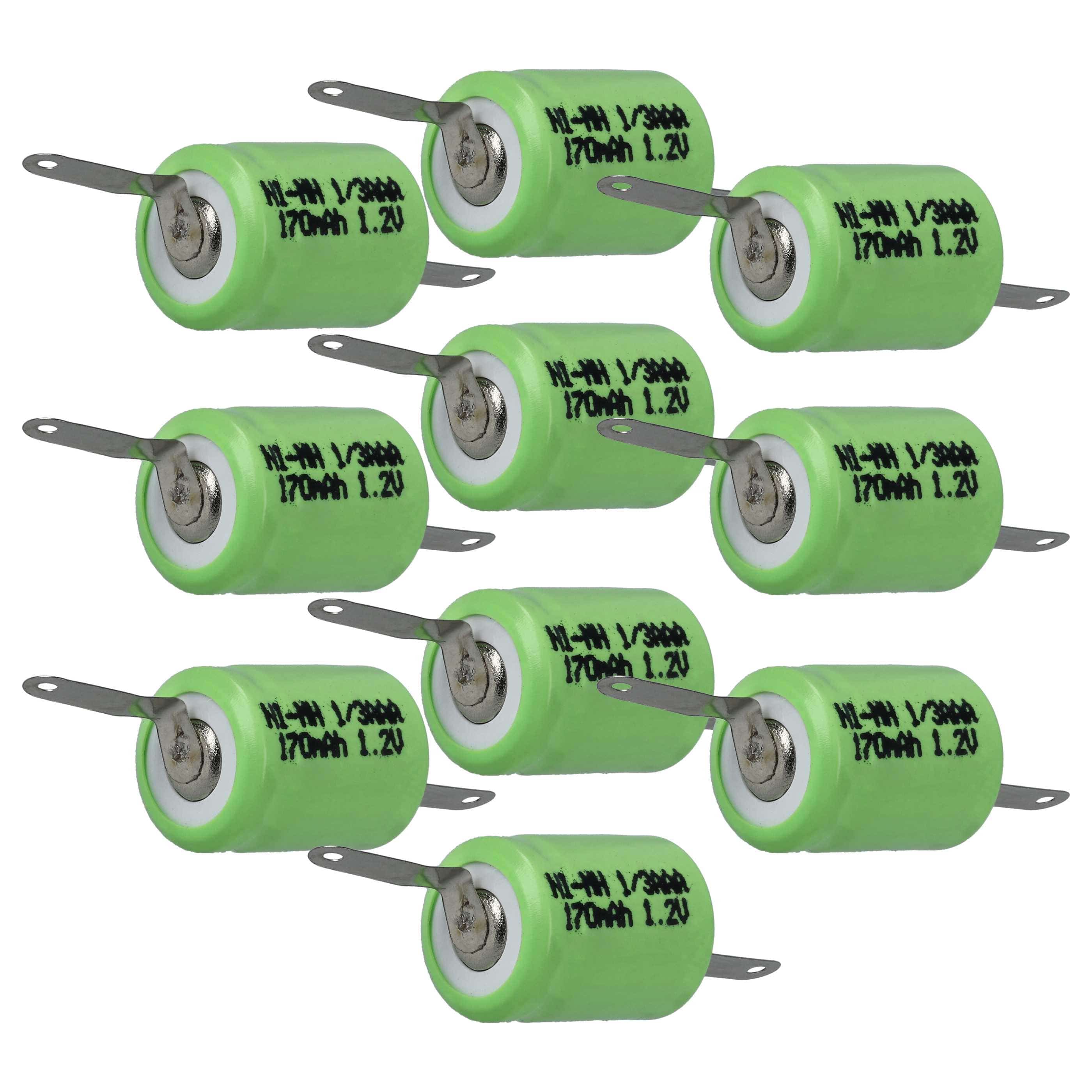 Batterie (10 pcs.) remplace 1/3AAA modèle radio-télécommandé - 170mAh 1,2V NiMH