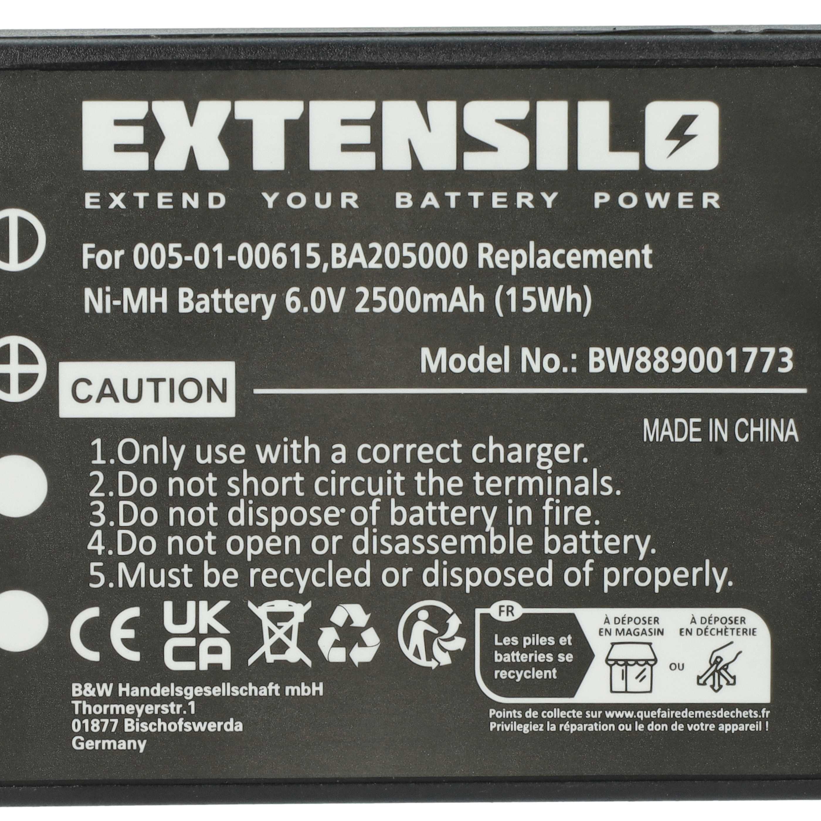 5x Akumulator do zdalnego sterowania zamiennik HBC 005-01-00615, BA205000, BA205030 - 2500mAh 6V NiMH