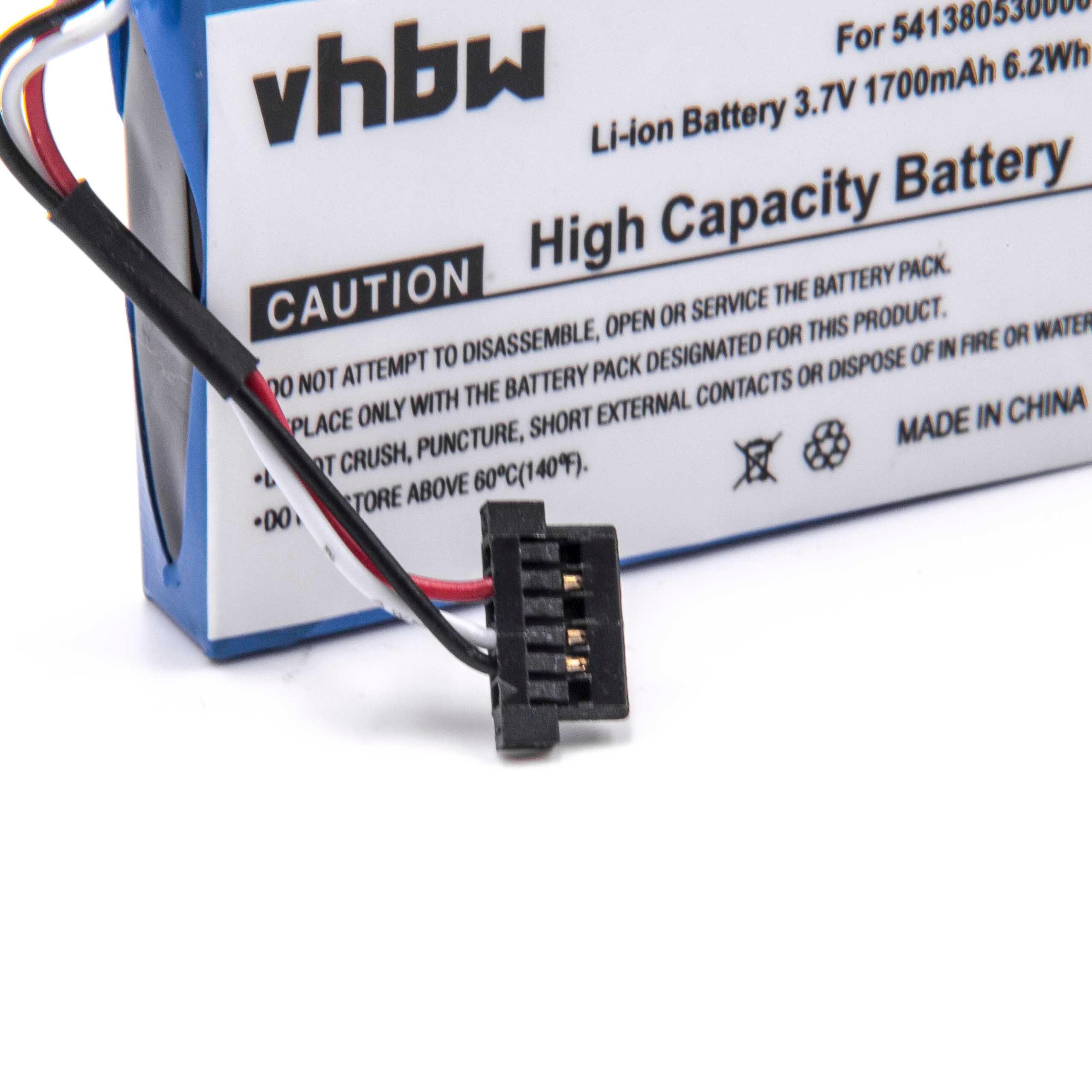 Batterie remplace BPLP720/11-A1 B, SJM120, 541380530006 pour navigation GPS - 1700mAh 3,7V Li-ion
