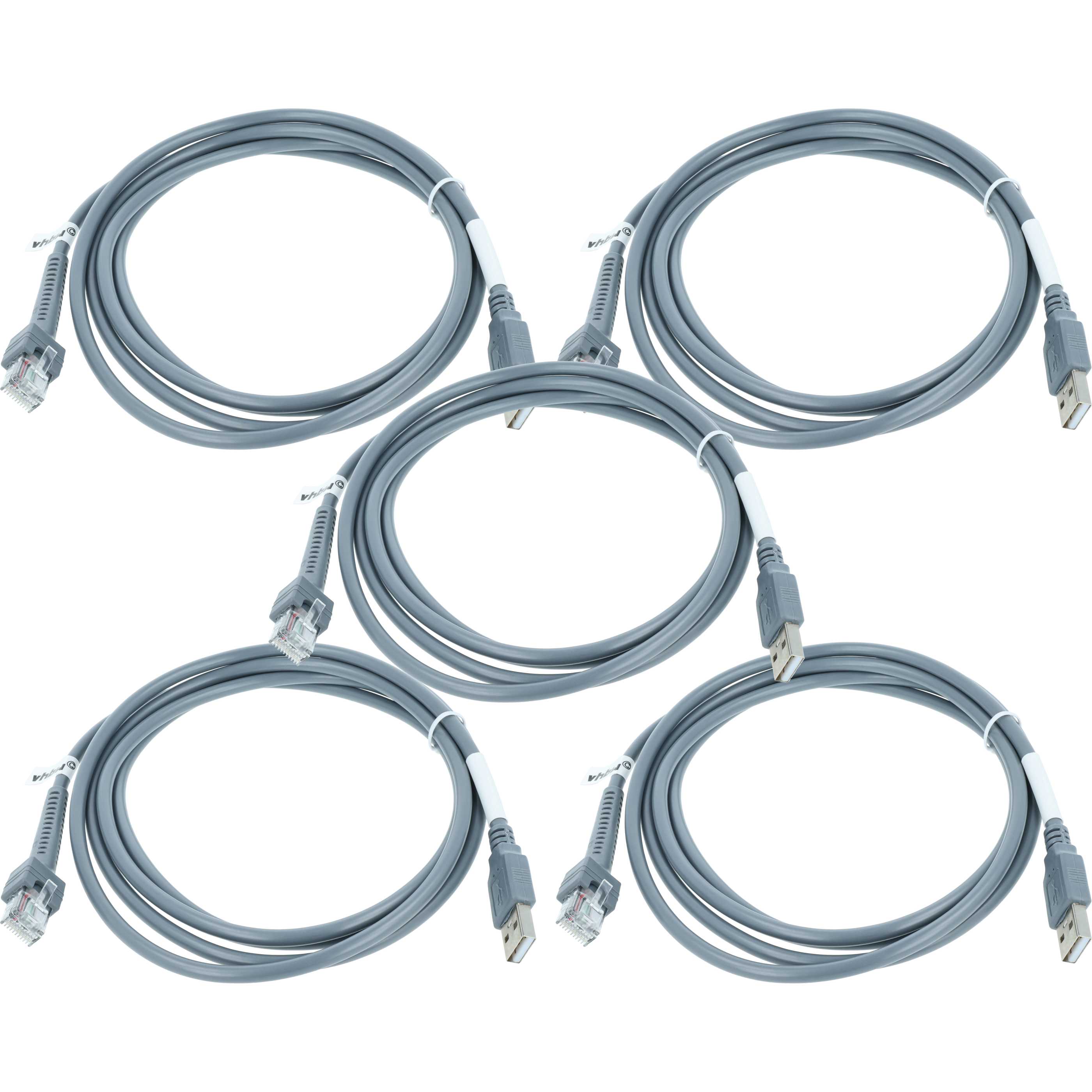5x USB - RJ45 Cable as Replacement for Datalogic CAB-412, 90A051922