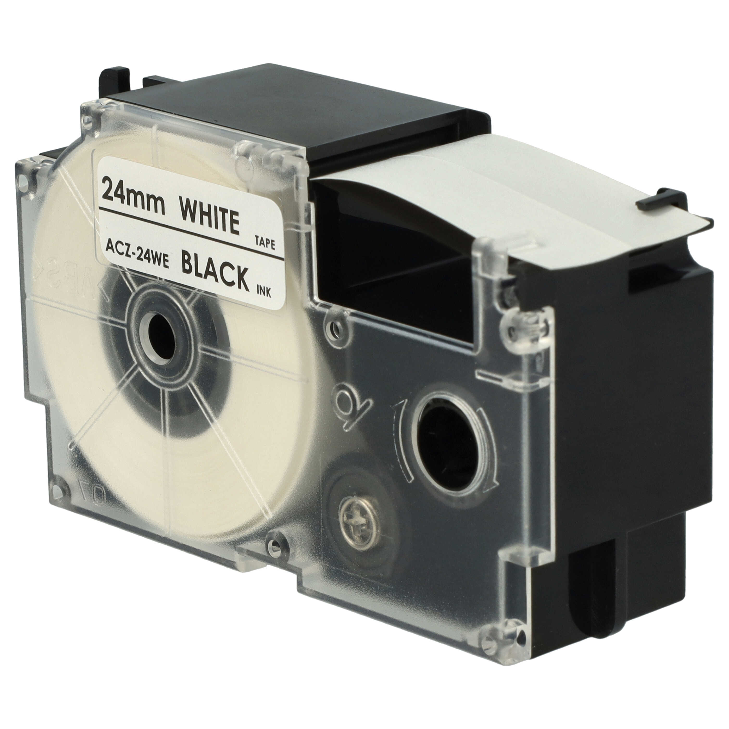 Cassette à ruban remplace Casio XR-24WE1, XR-24WE - 24mm lettrage Noir ruban Blanc