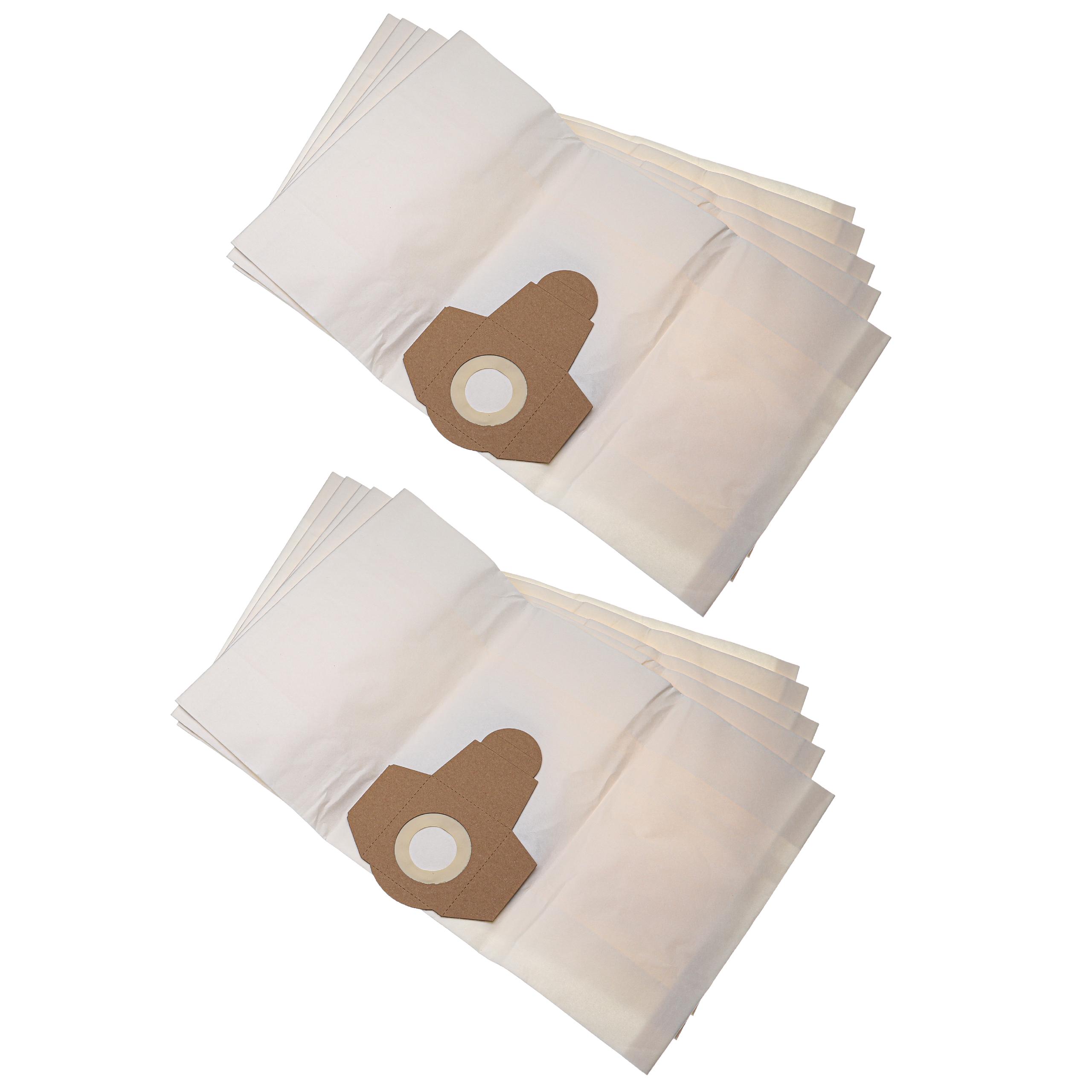 10x Sac remplace sac filtrant 20 L pour poussières fines, 7081411008871 pour aspirateur Parkside - papier