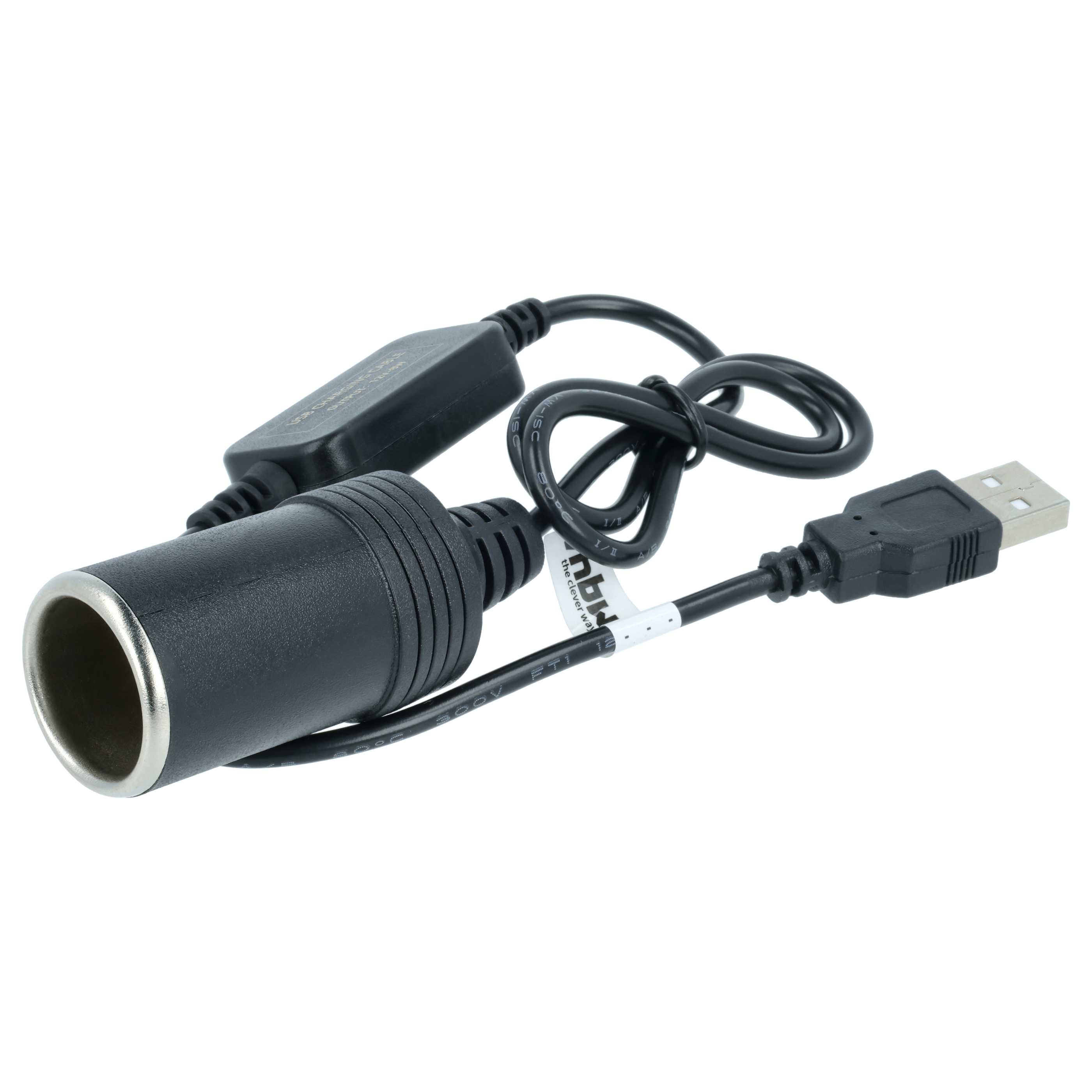 USB Zigarettenanzünder Adapter - 5V auf 12V Konverterkabel, USB-A auf 12V Buchse, 60 cm