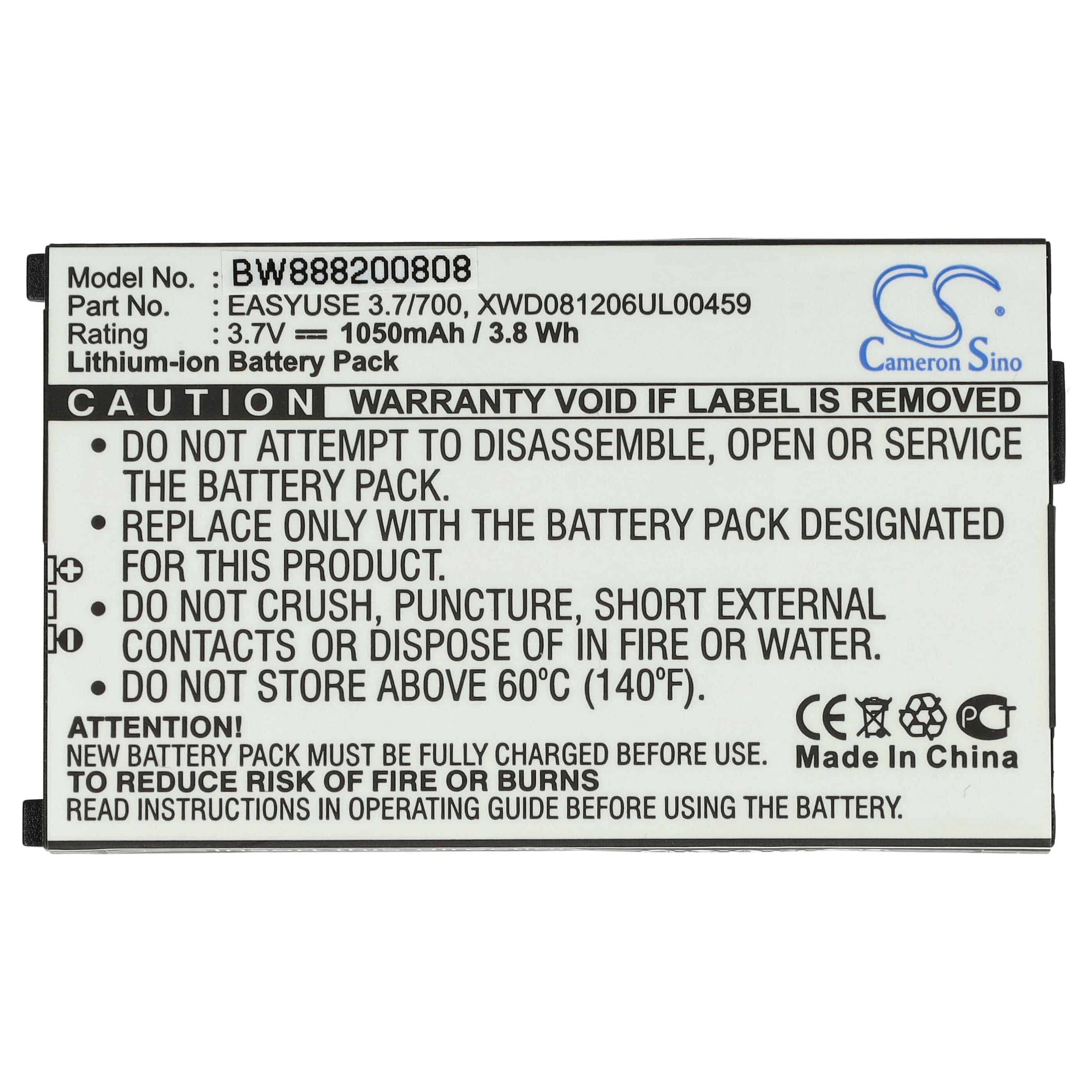 Mobile Phone Battery Replacement for Doro XWD081206UL00459, EASYUSE 3.7/700, DBK-700 - 1050mAh 3.7V Li-Ion