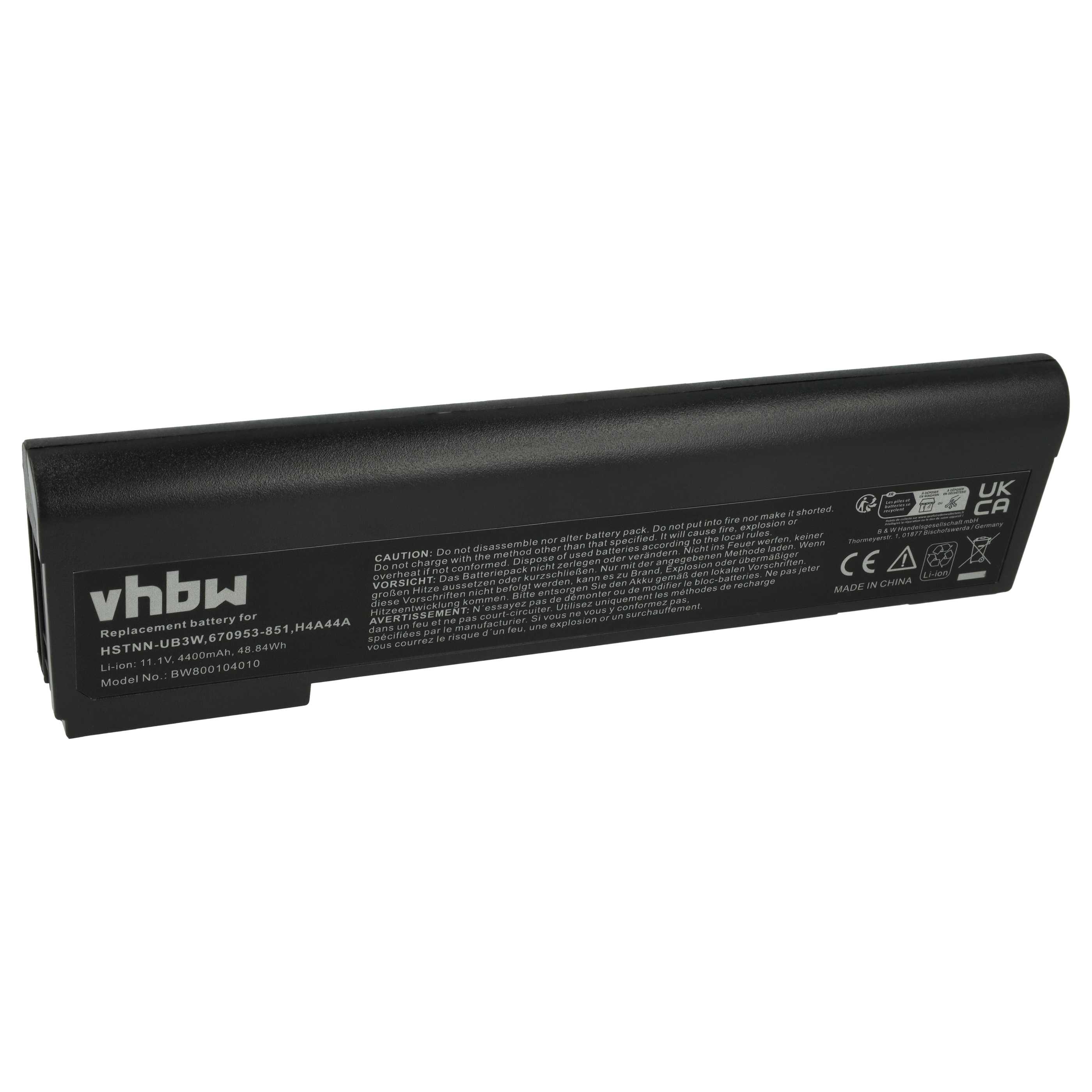 Batteria sostituisce HP 670953-341, 670953-851, 670954-851 per notebook - 4400mAh 11,1V Li-Ion nero