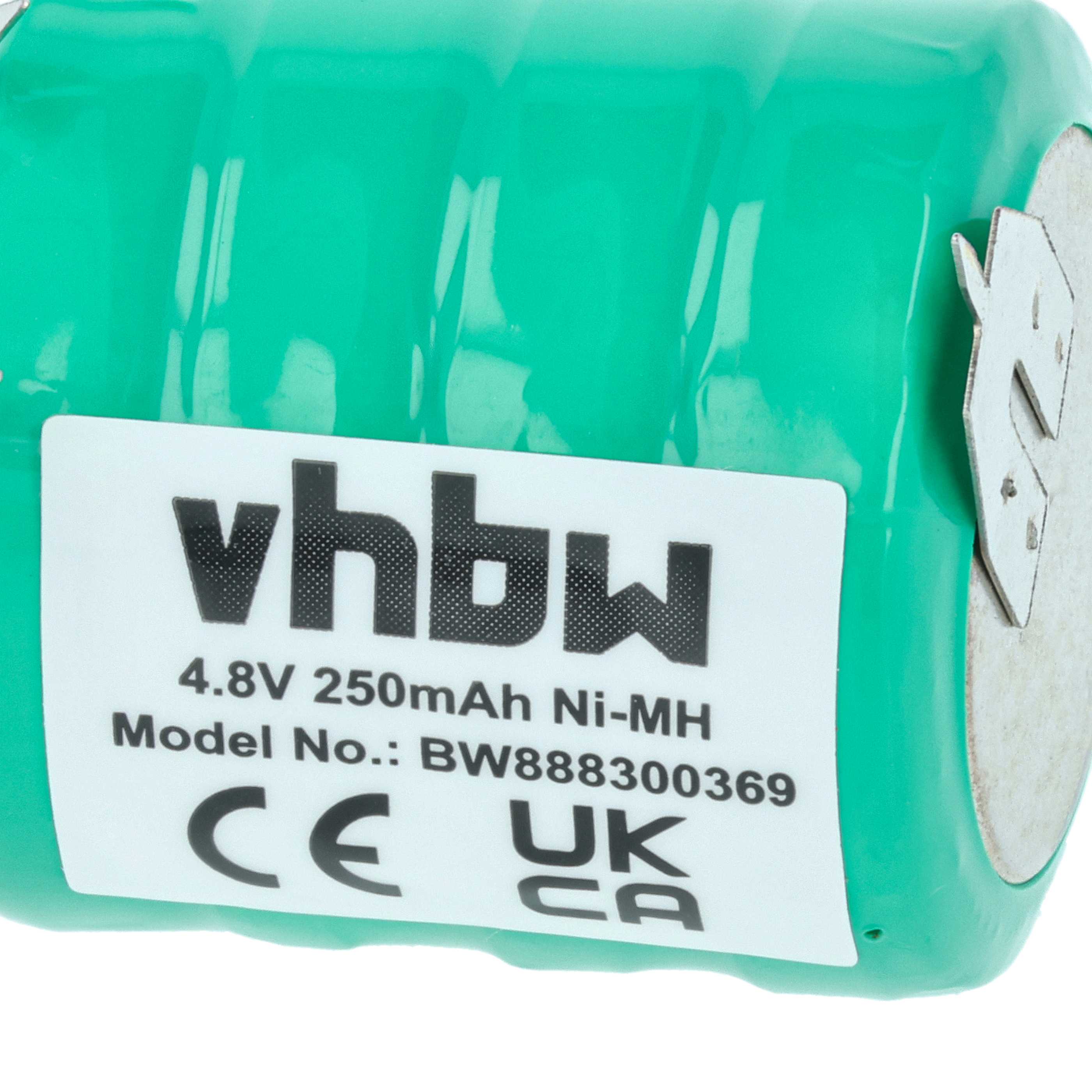 5x Button Cell Battery Type V250H 3 Pins for Model Building Solar Lamps etc. - 250 mAh 4.8 V NiMH