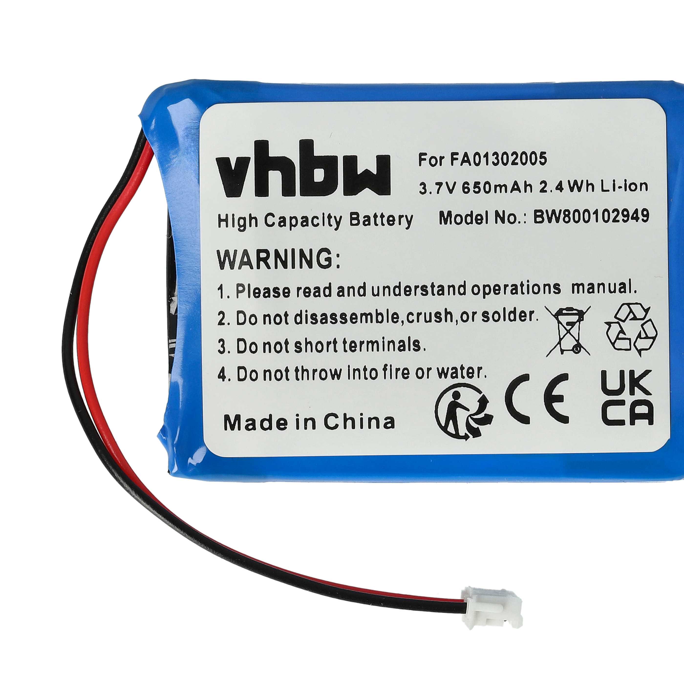 5x Batteries remplace Aastra BKB 201 010/1, FA01302005 pour téléphone Ericsson - 650mAh 3,7V Li-ion