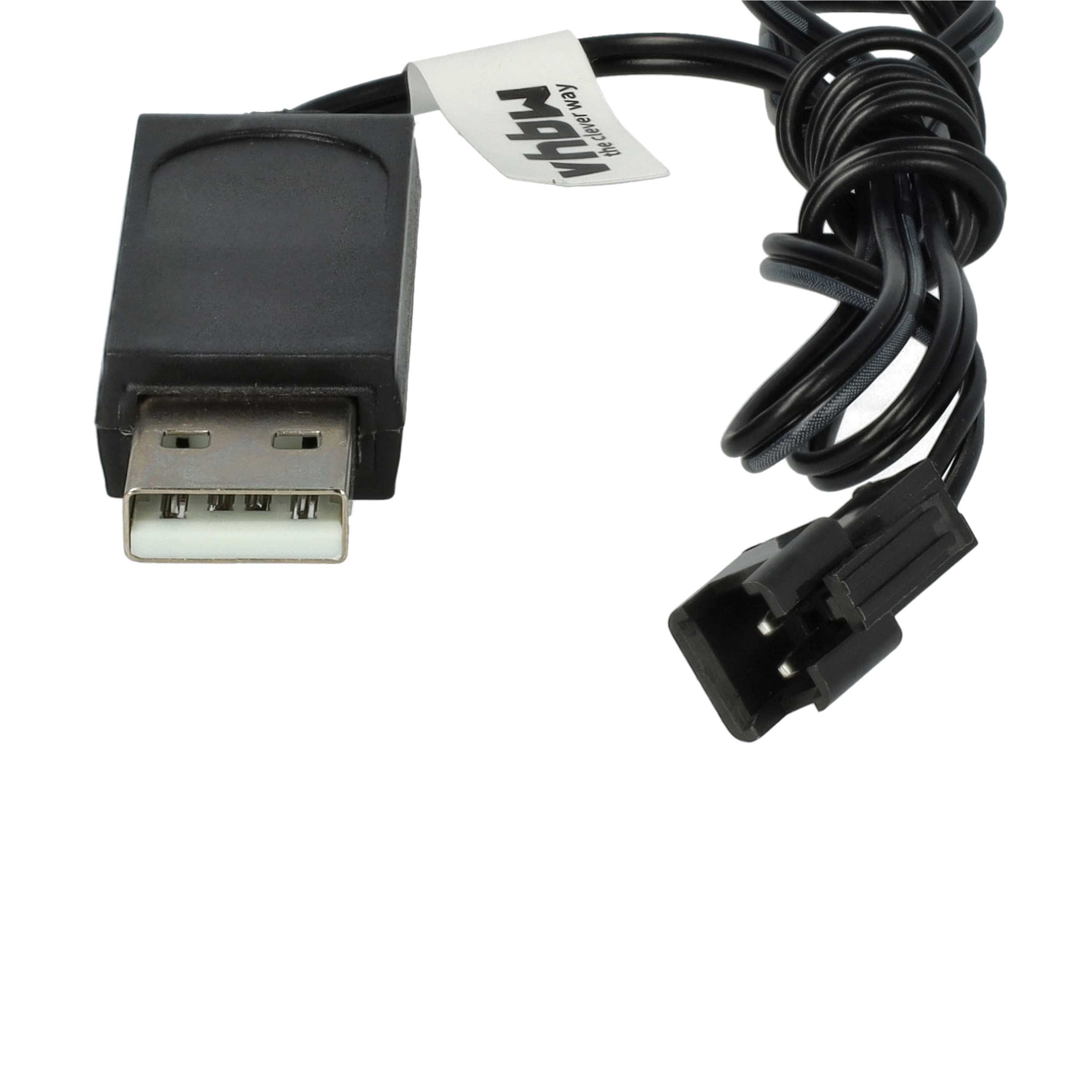 USB-Ladekabel passend für RC-Akkus mit SM-2P-Anschluss, RC-Modellbau Akkupacks - 60cm 6V