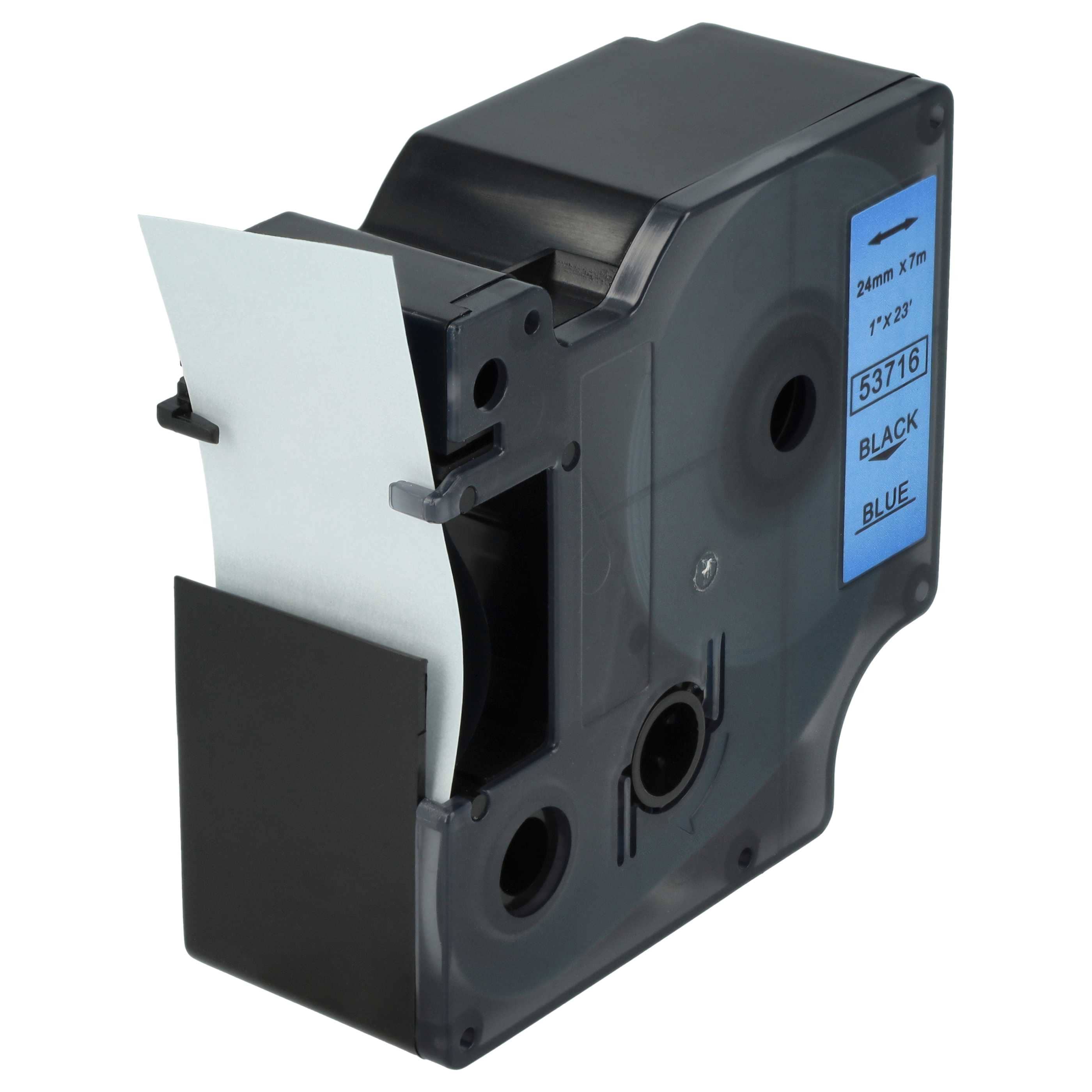 Label Tape replaces Dymo 53716, D1 - 24 mm Black to Blue