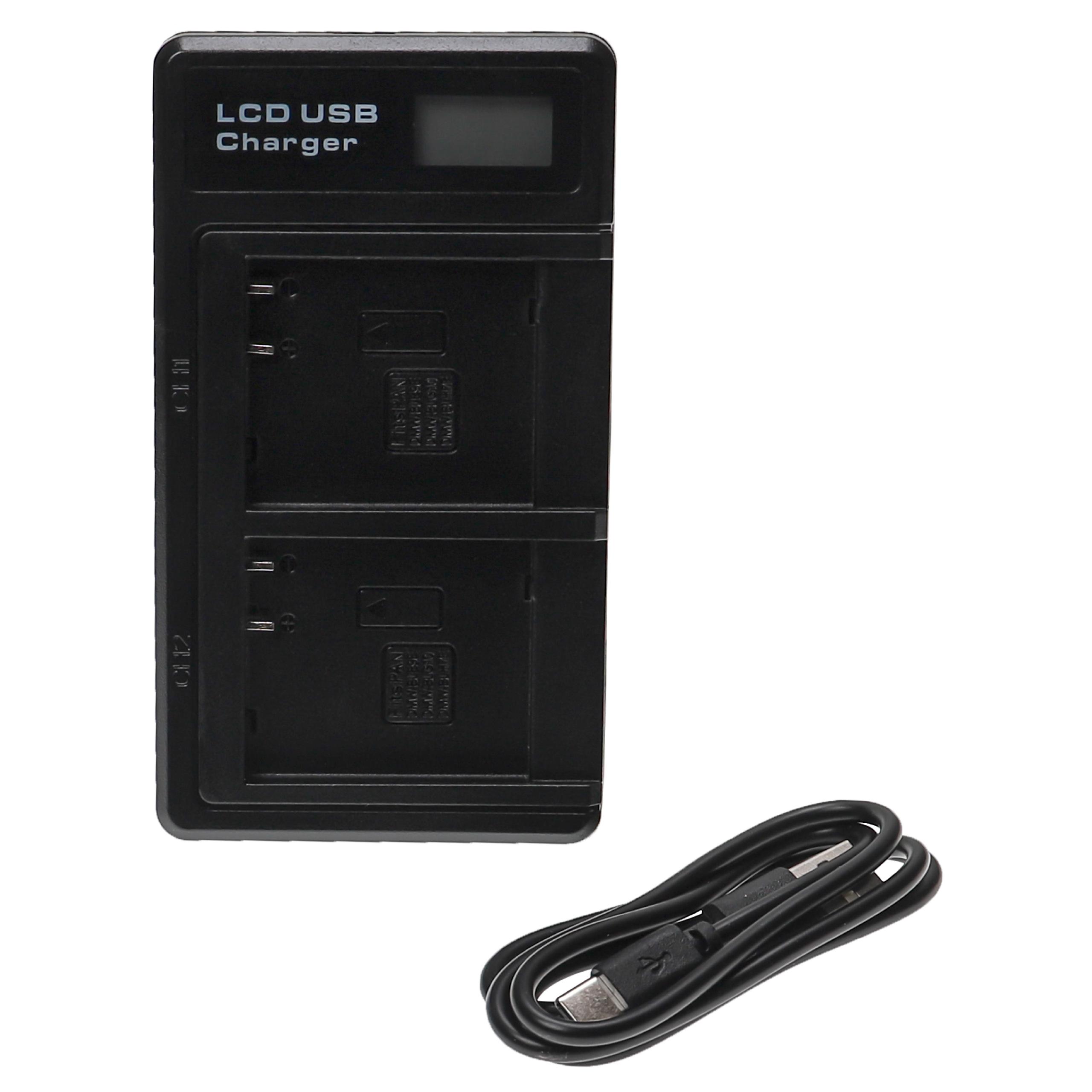 Battery Charger USB-C + Cable USB-C suitable for Leica, Panasonic Lumix Digital Camera etc. - 0.6 A