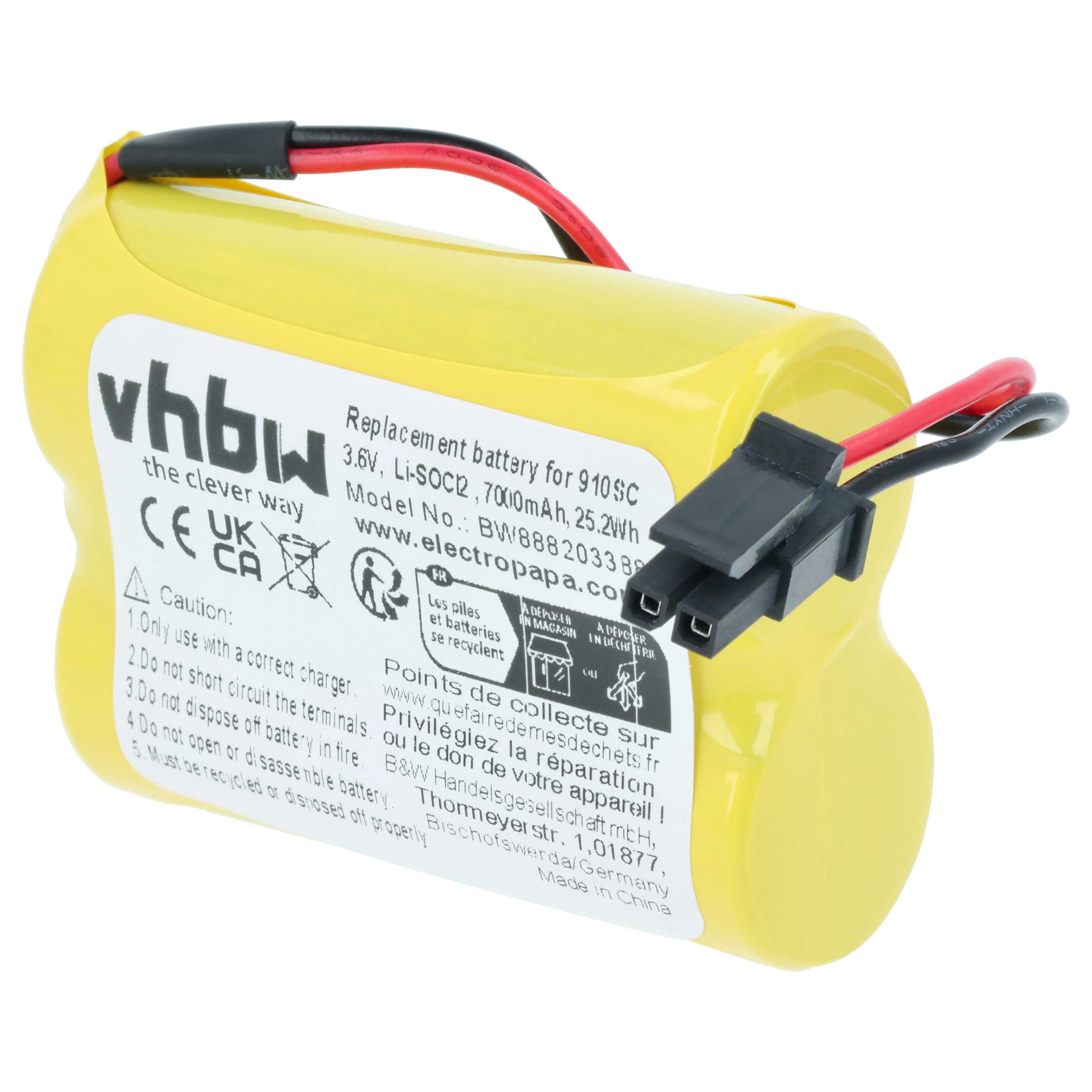Bateria do PLC programowalnego sterownika zamiennik ABB 3HAC051036-001 - 7000 mAh 3,6 V Li-SOCl2