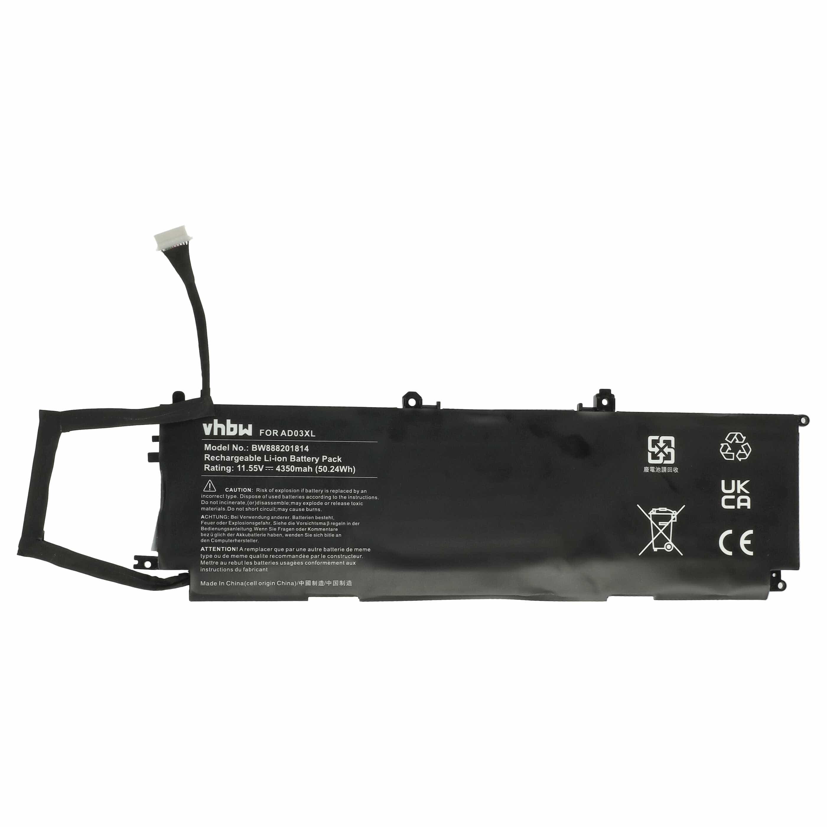 Akumulator do laptopa zamiennik HP 921409-2C1, 921439-855, 921409-271, AD03051XL - 4350 mAh 11,55 V Li-Ion