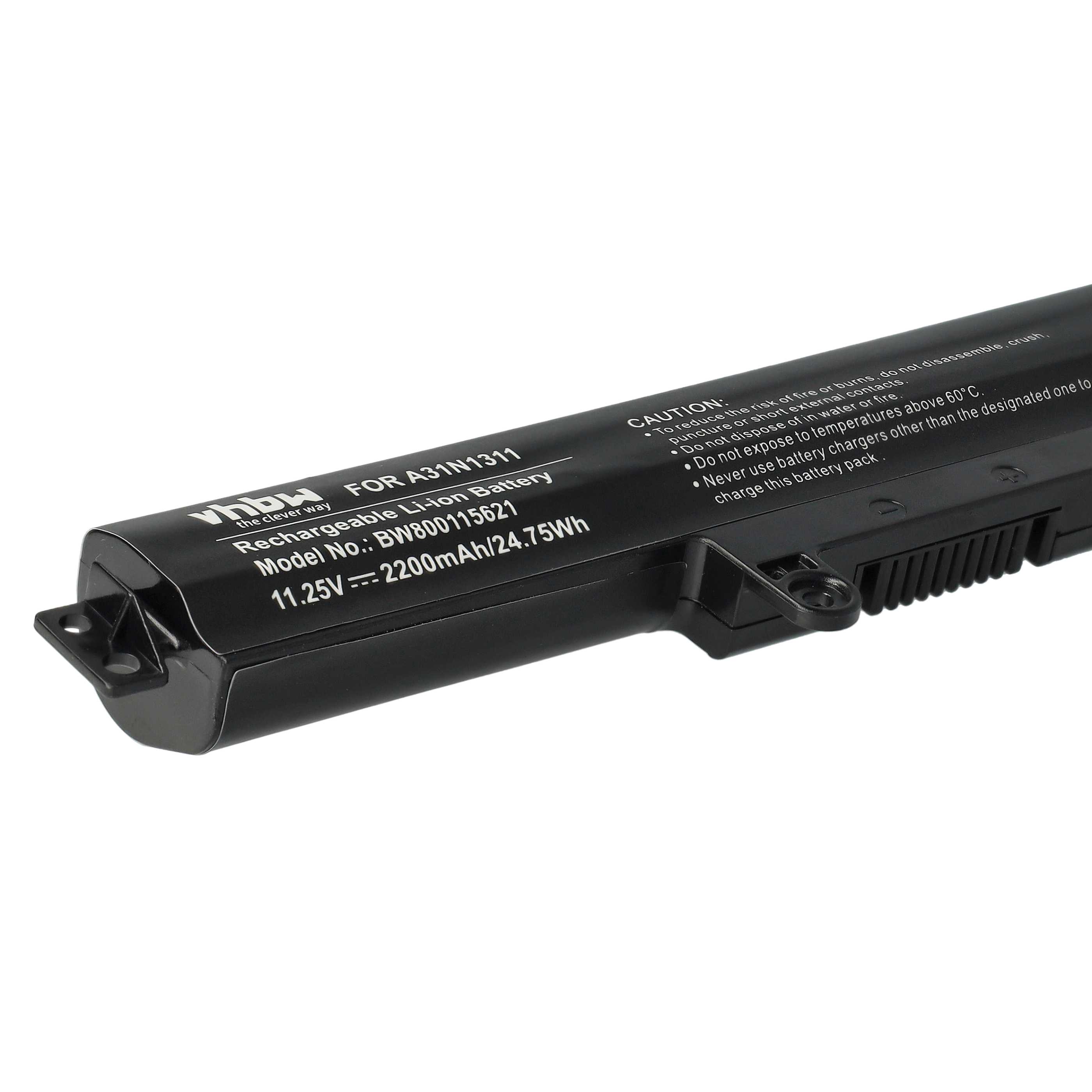 Akumulator do laptopa zamiennik Asus 0B110-00260200, A31N1311, A31LM25 - 2200 mAh 11,25 V Li-Ion, czarny