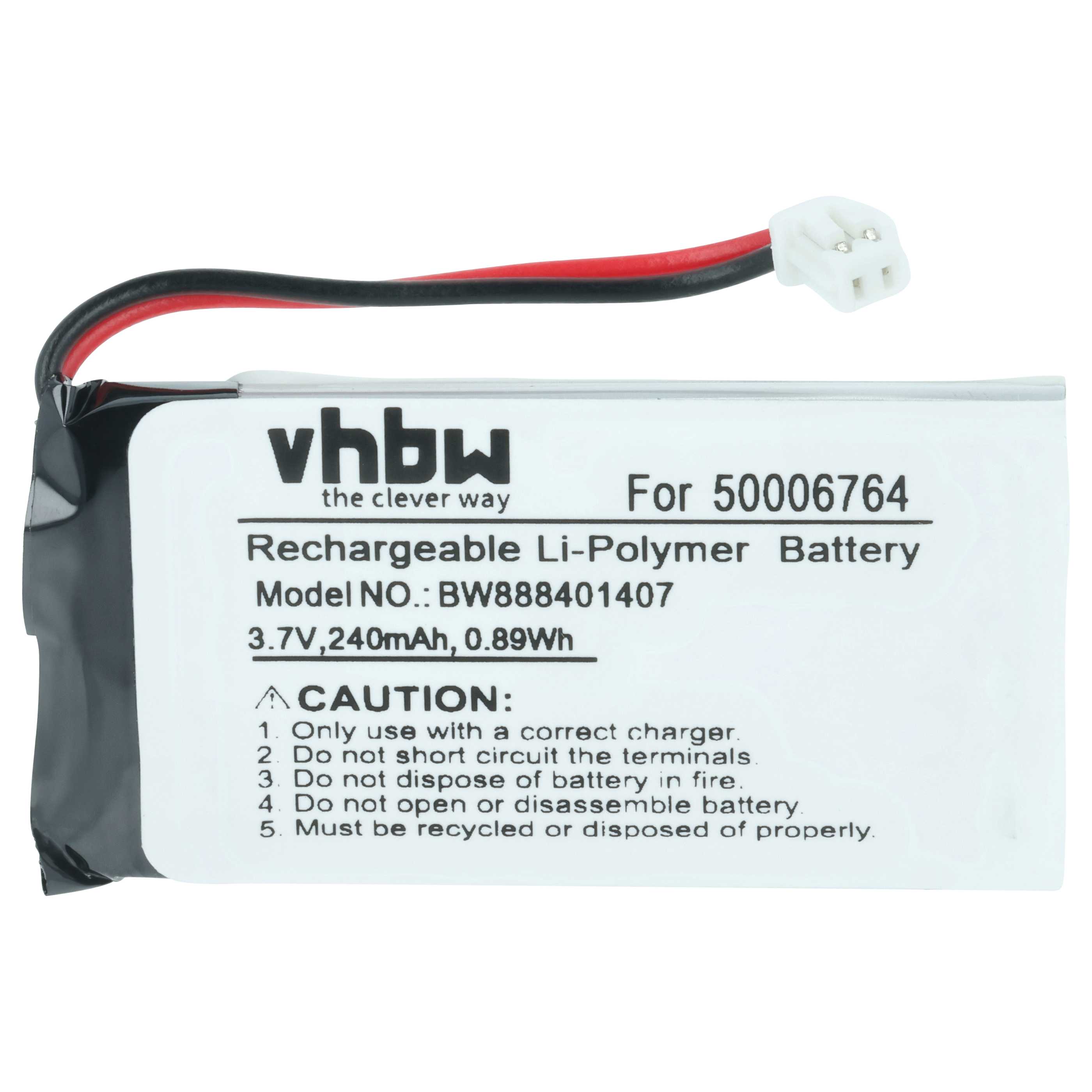 Batterie remplace Mitel 50006764, 50005711 pour téléphone Mitel - 240mAh 3,7V Li-polymère