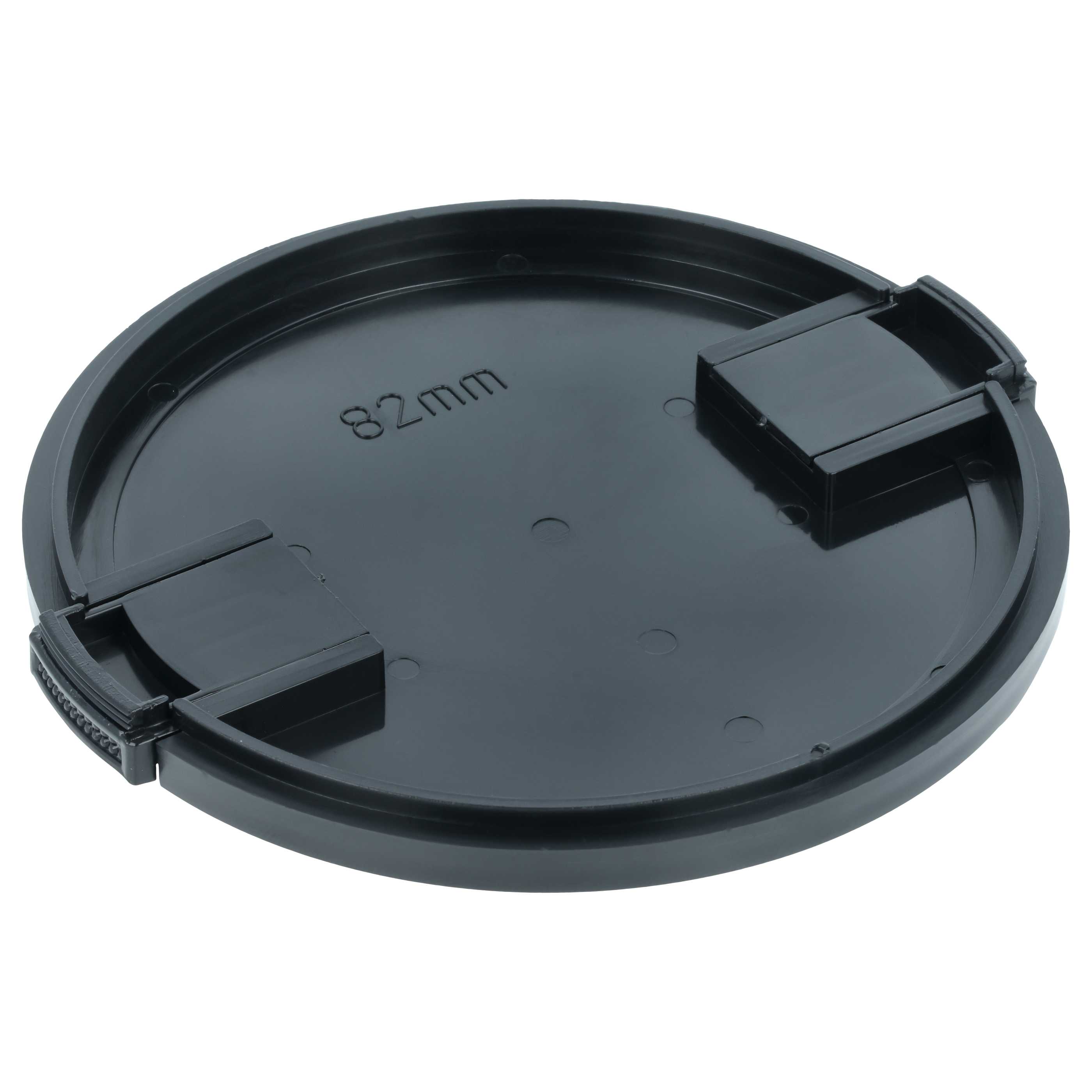 Bouchon d'objectif 82 mm - Prise latérale, plastique, noir