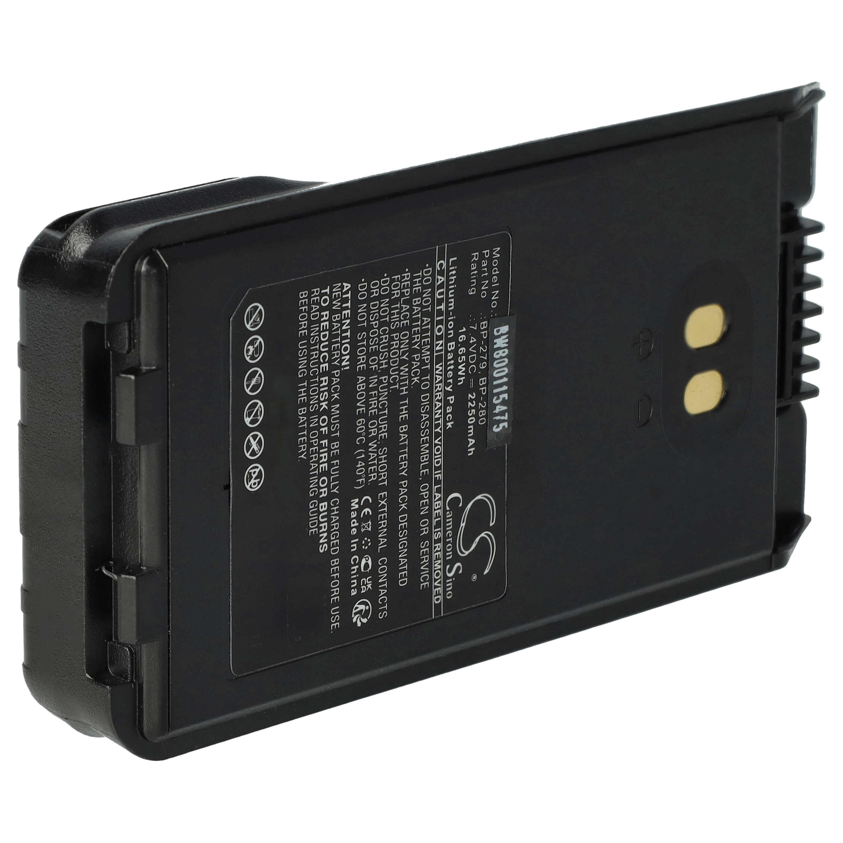 Batteria per dispositivo radio sostituisce Icom BP-280LI Icom - 2250mAh 7,4V Li-Ion