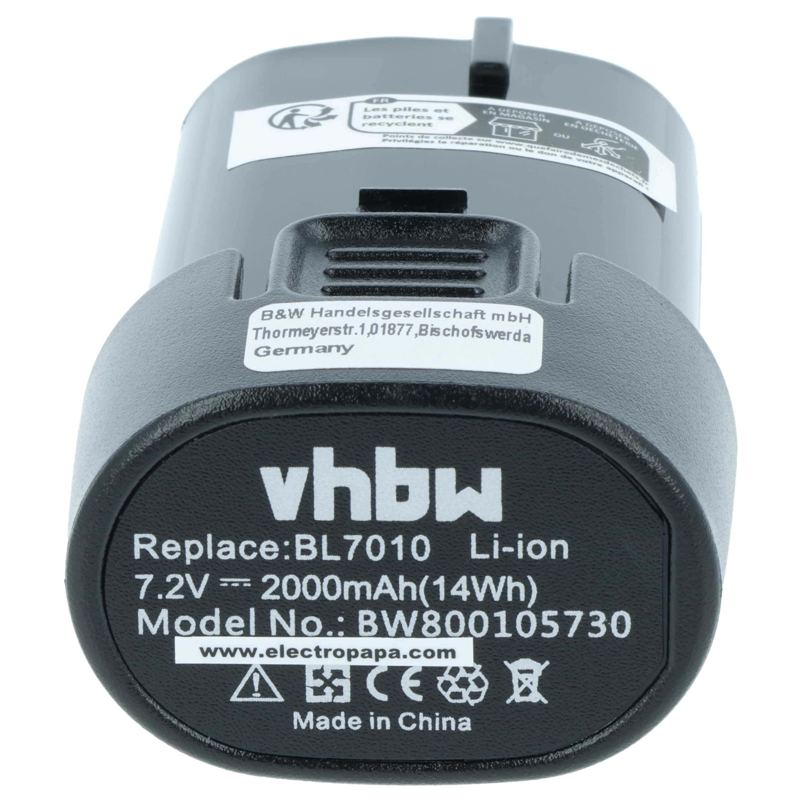 Lithium-Ion Akku 7.2V 4.8Ah BL7010 für MAKITA BL7010 194355-4 194356-2 BL0715 de Lithium-Ion Akku 7.2V 4.8Ah BL7010 für MAKITA BL7010 194355-4 194356-2 BL0715 de