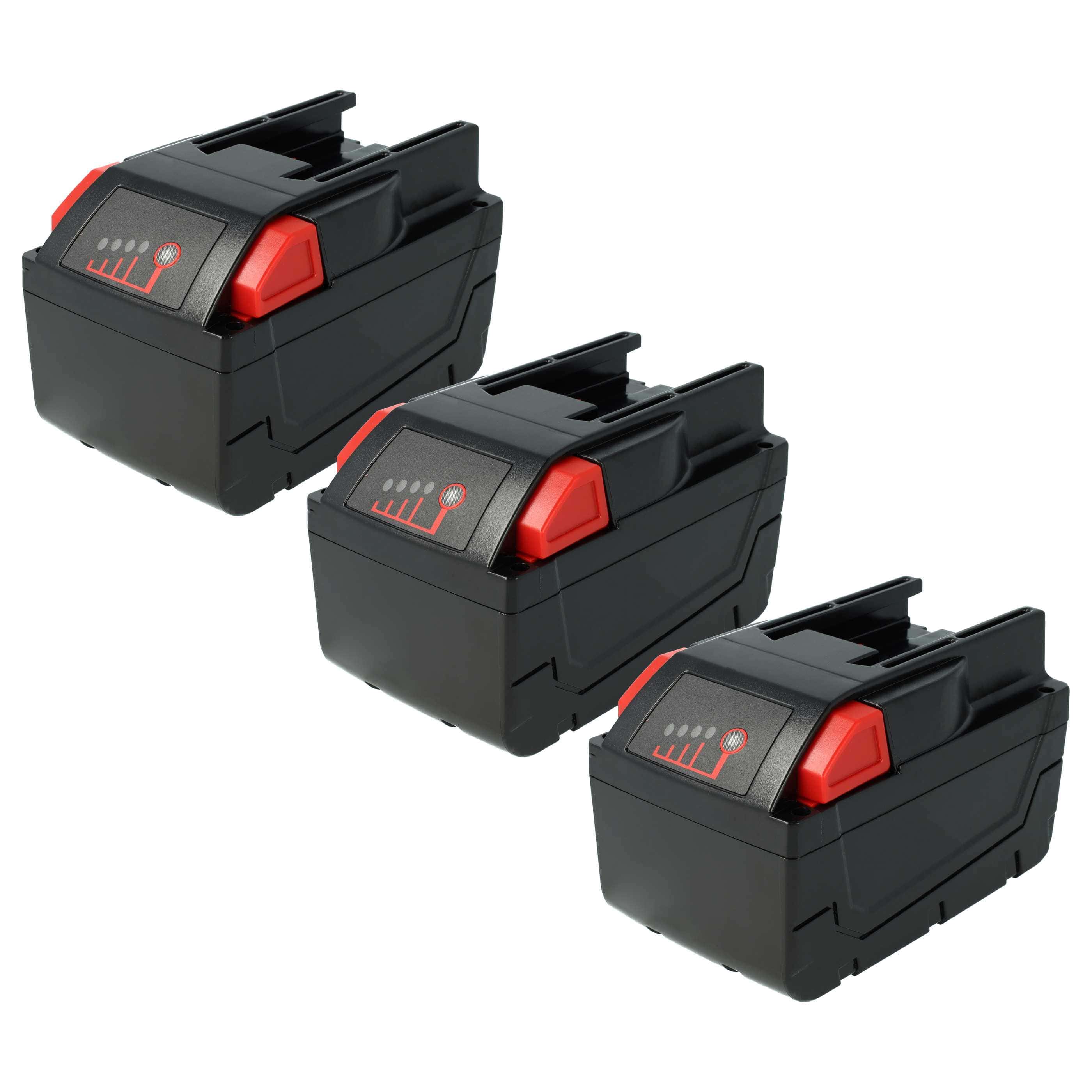 3x Battery replaces AEG Milwaukee 48-11-1830, 48-11-2830 Electric Power Tool - 3000 mAh, 28 V, Li-Ion