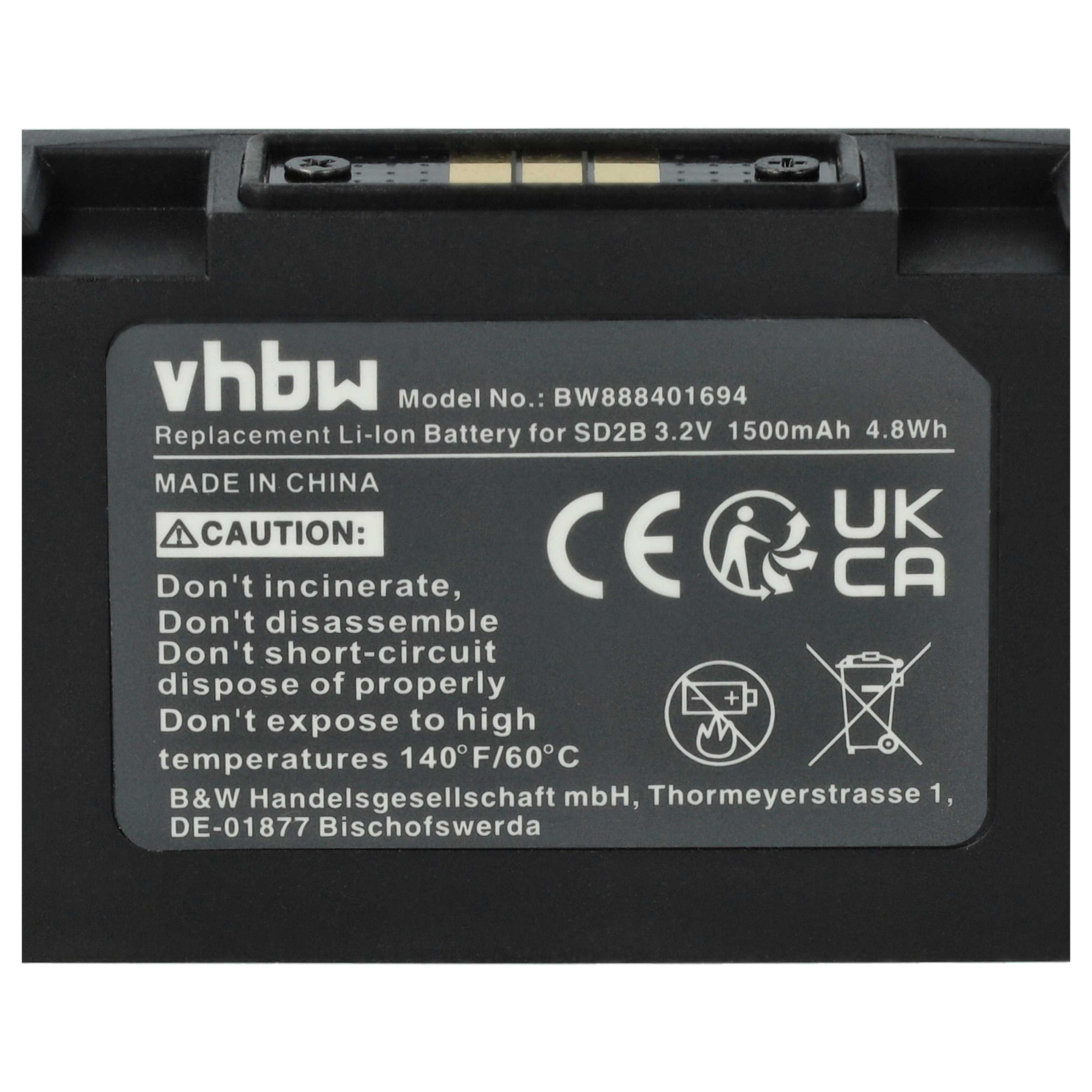 Funksystem-Akku als Ersatz für Sony SD2B, BATC-4AA für Sony - 1500mAh 3,2V Li-Ion