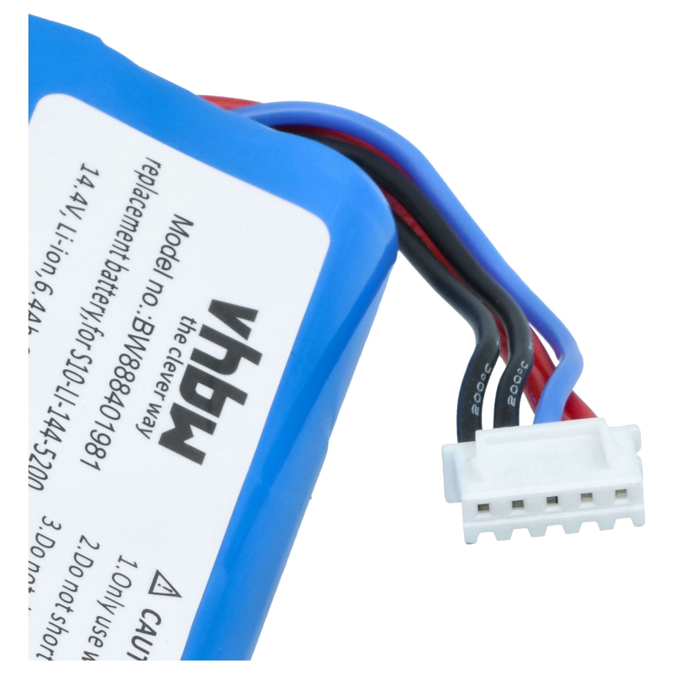 Batterie remplace Ecovacs 201-1913-4200, 201-1913-4201 pour robot aspirateur Ecovacs - 6400mAh 14,4V Li-ion