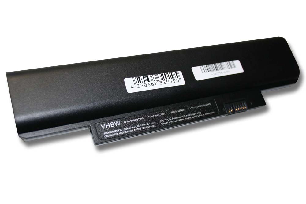Batterie remplace Lenovo 42T4943, 0A36292, 0A36290 pour ordinateur portable - 4400mAh 11,1V Li-ion, noir
