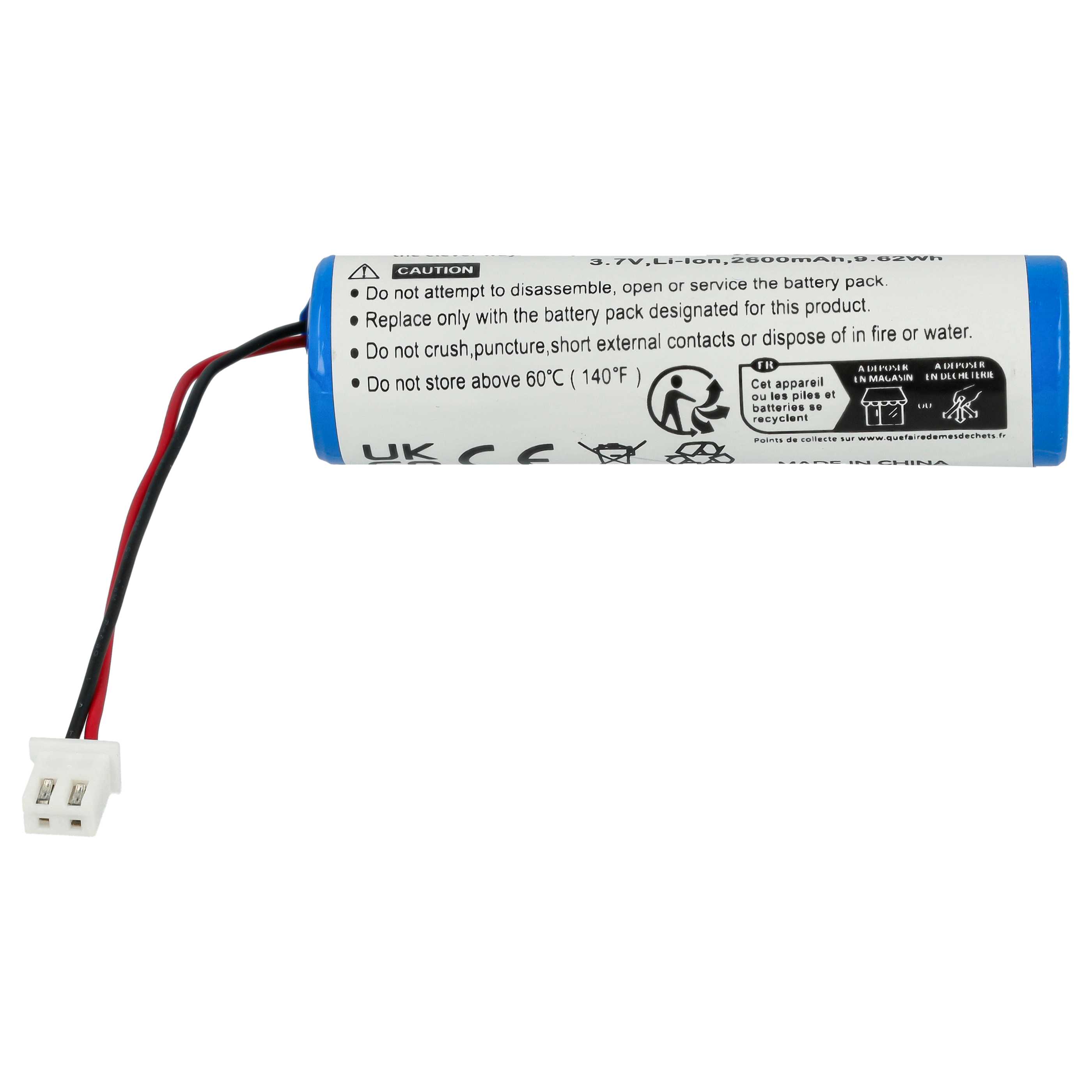 Batería reemplaza Zafferano 8052536910881, BAT04701906701900 para (2600 mAh, 3,7 V, Li-Ion)