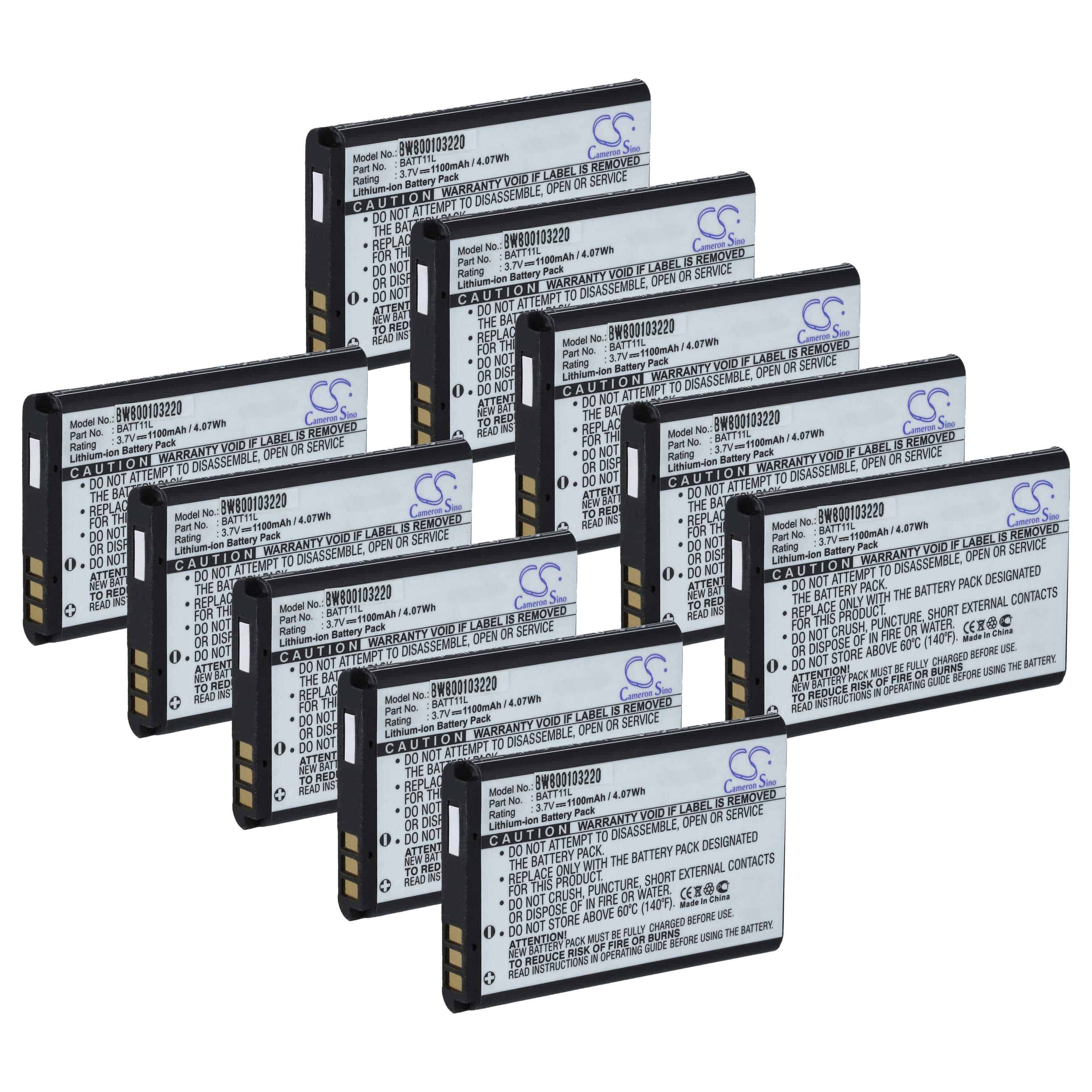 Videocamera 10x Battery replaces Midland BATT11L - 1100 mAh 3.7 V Li-Ion