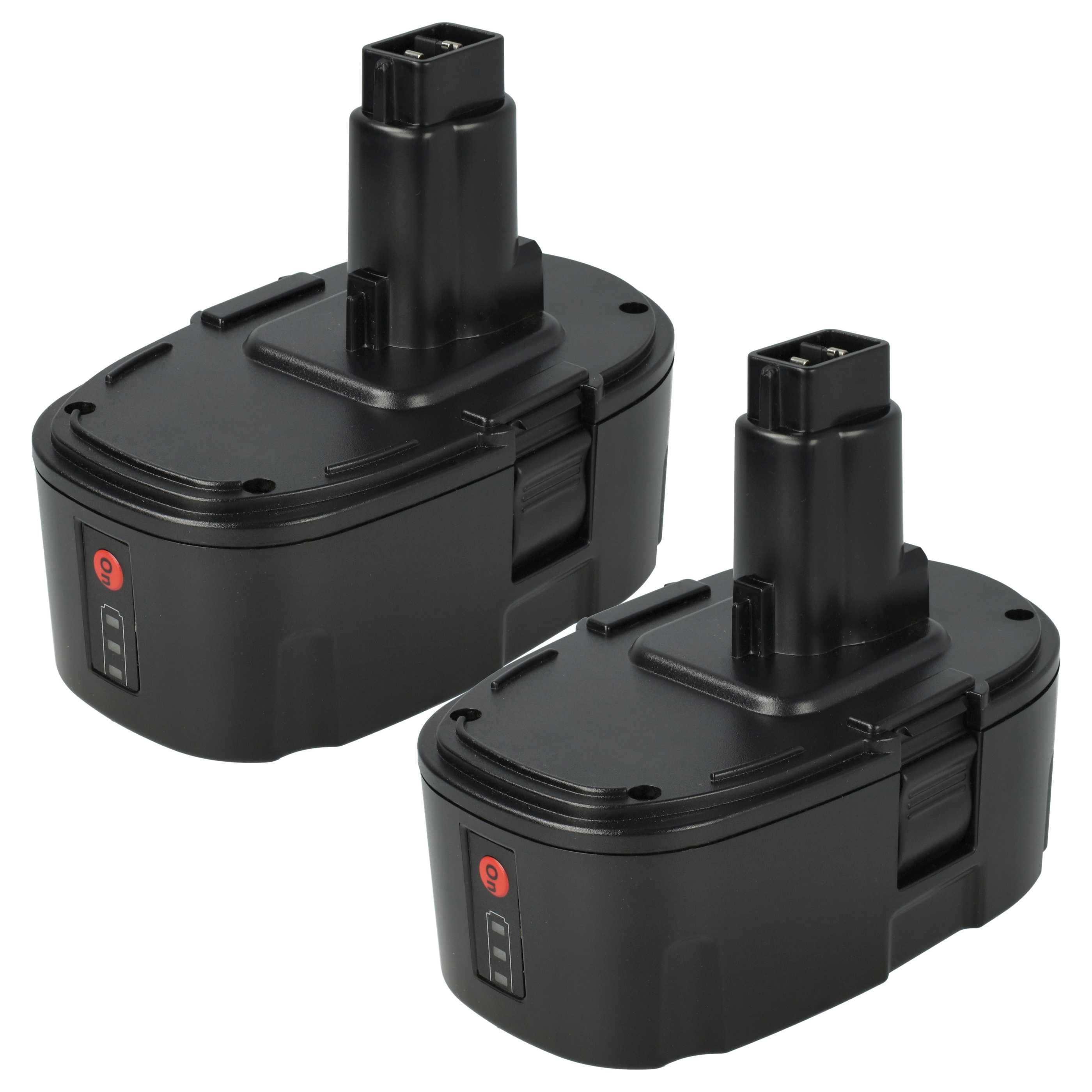 Akku (2x Stück) 18V als Ersatz für Dewalt DE9096, DE9098, DE9095, DE9039, DC9096, DE9503, DC9099 - 5Ah, Li-Ion
