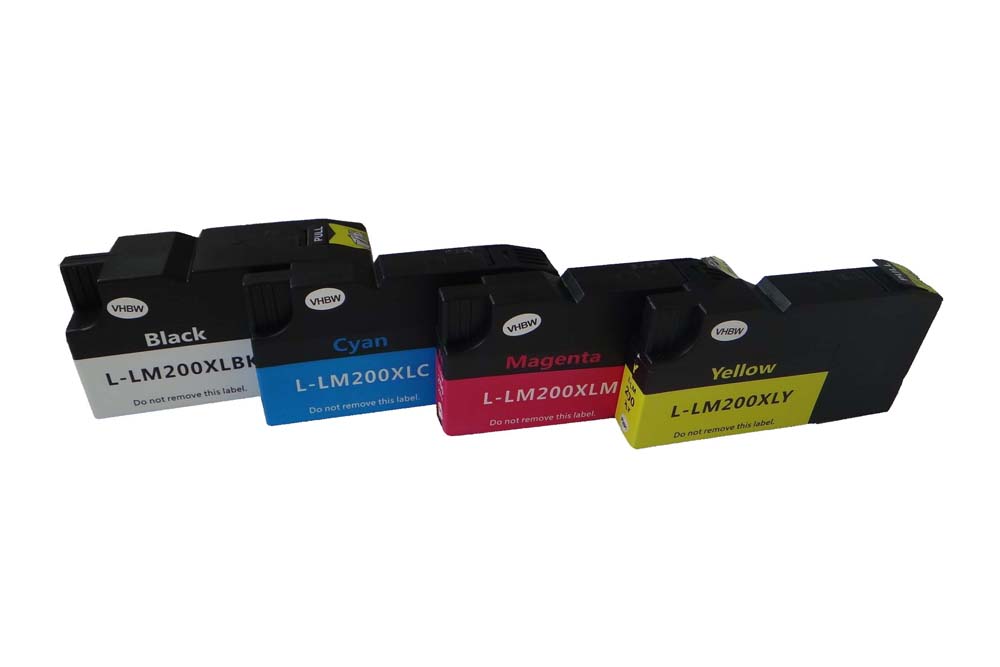 4x Set cartucce di inchiostro sostituisce Lexmark 14L0174E, 14L0175E per stampante - B/C/M/Y 185 ml + chip
