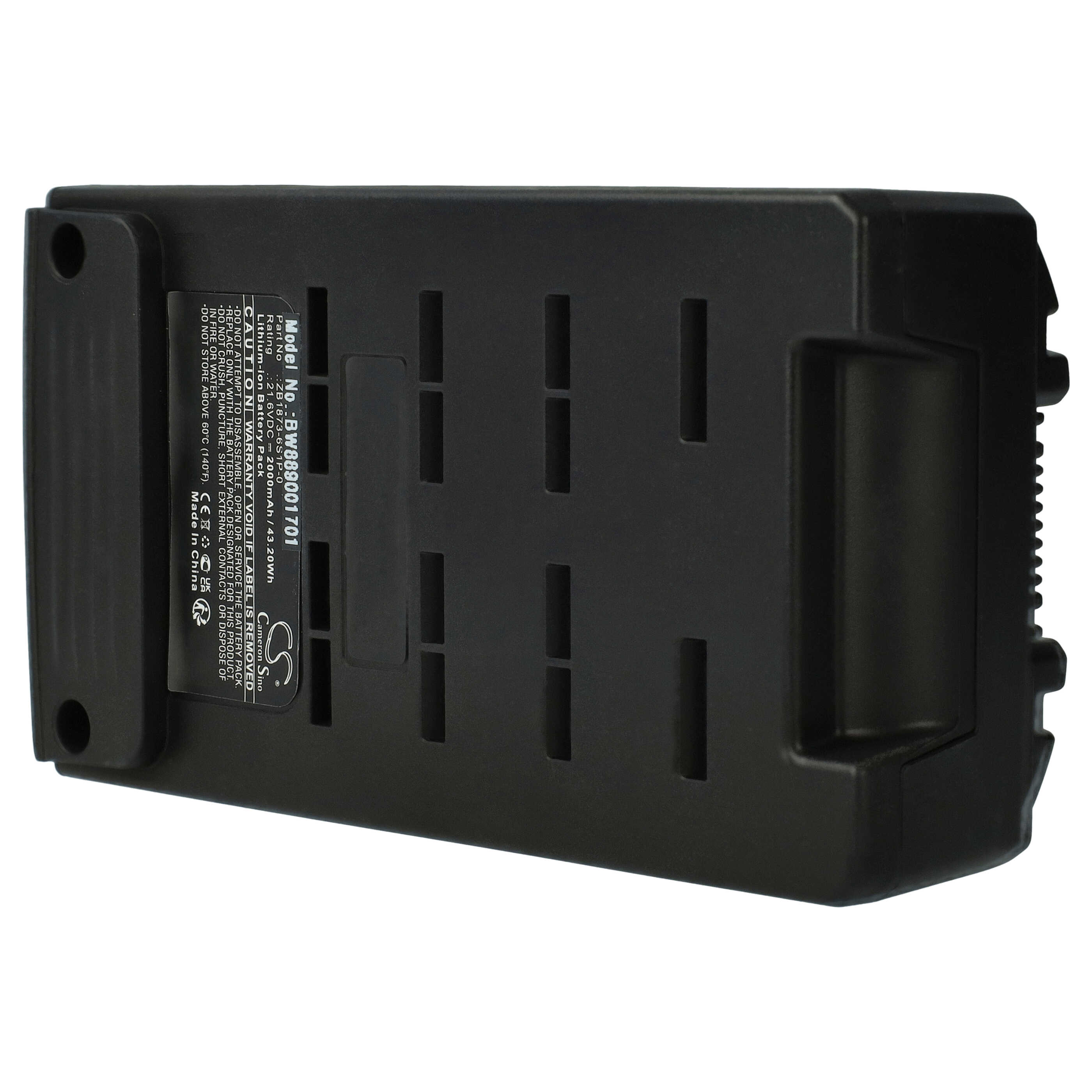 Battery replaces Tineco ZB1873-6S1P-03, ZB1873-6S1P-0 for Tineco 2000mAh, 21.6V, Li-Ion