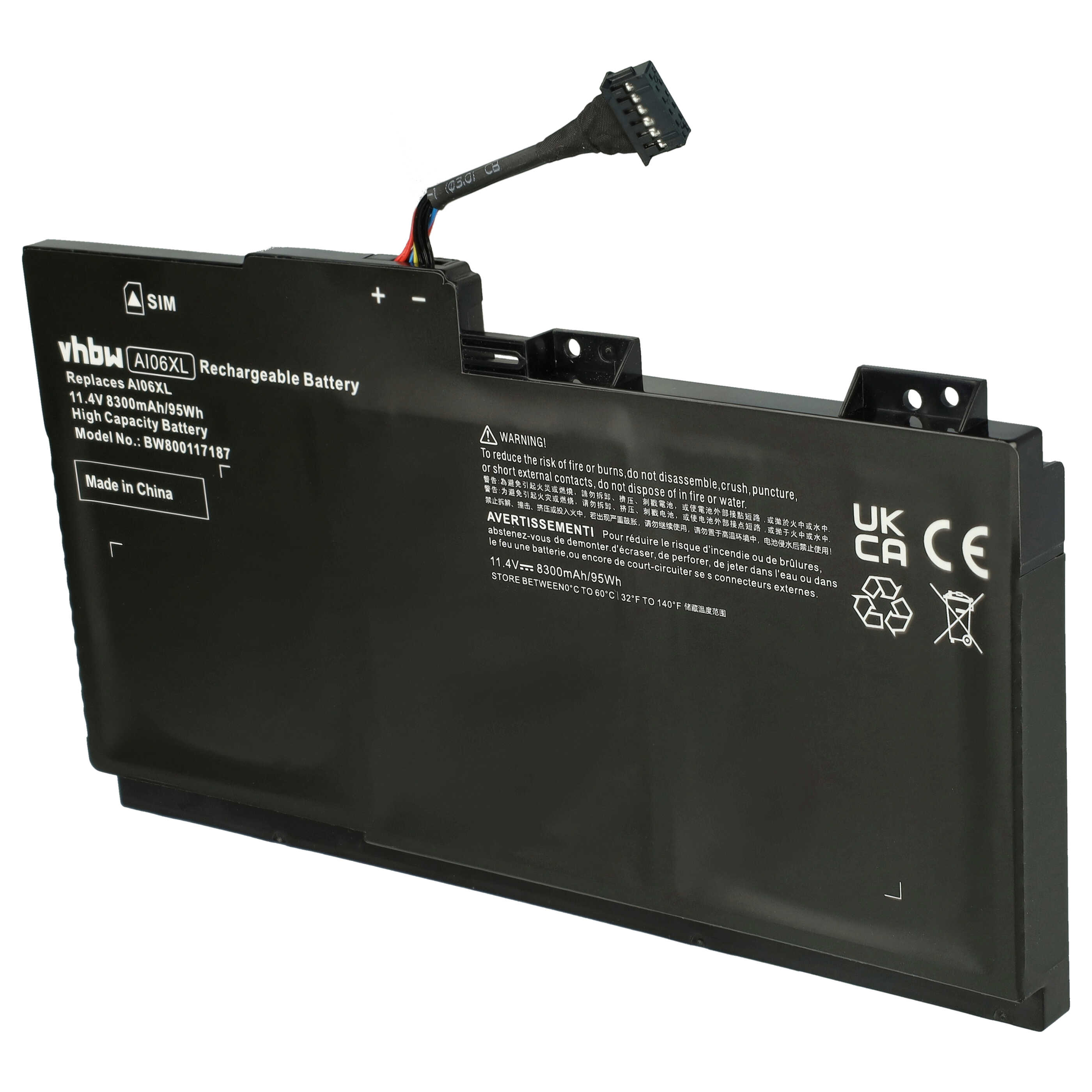 Batteria sostituisce HP HSTNN-C86C, 808451-001, AI06XL, 808397-421 per notebook HP - 8300mAh 11,4V Li-Poly