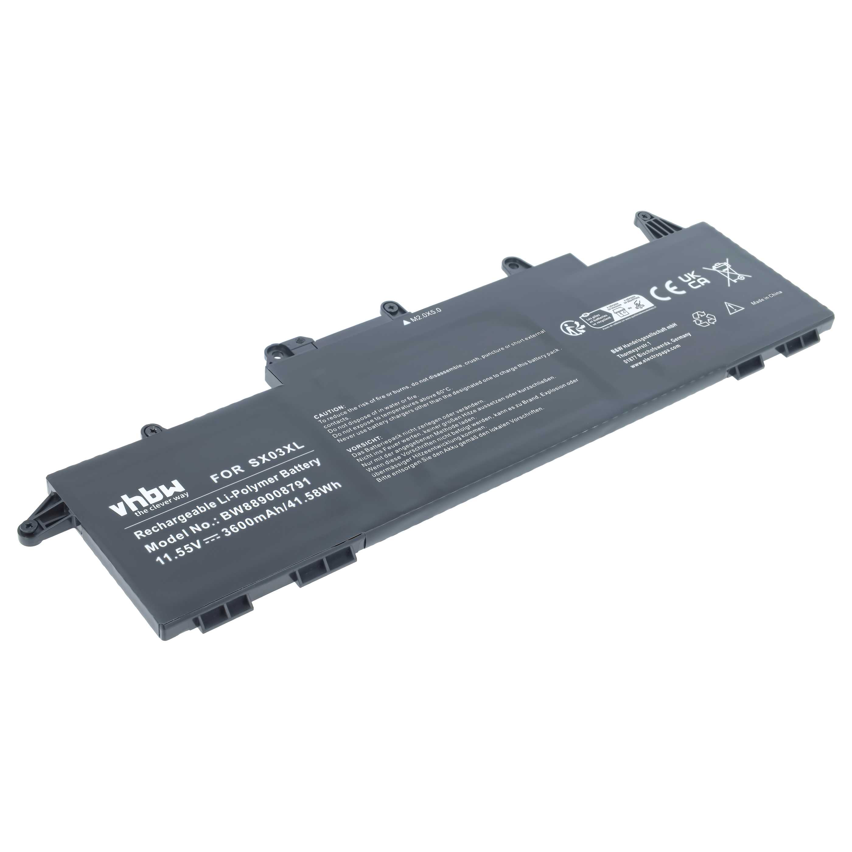 Notebook-Akku als Ersatz für HP HSTNN-DB9P, HSTNN-IB9D, 996QA176H für HP - 3600mAh 11,55V Li-Polymer