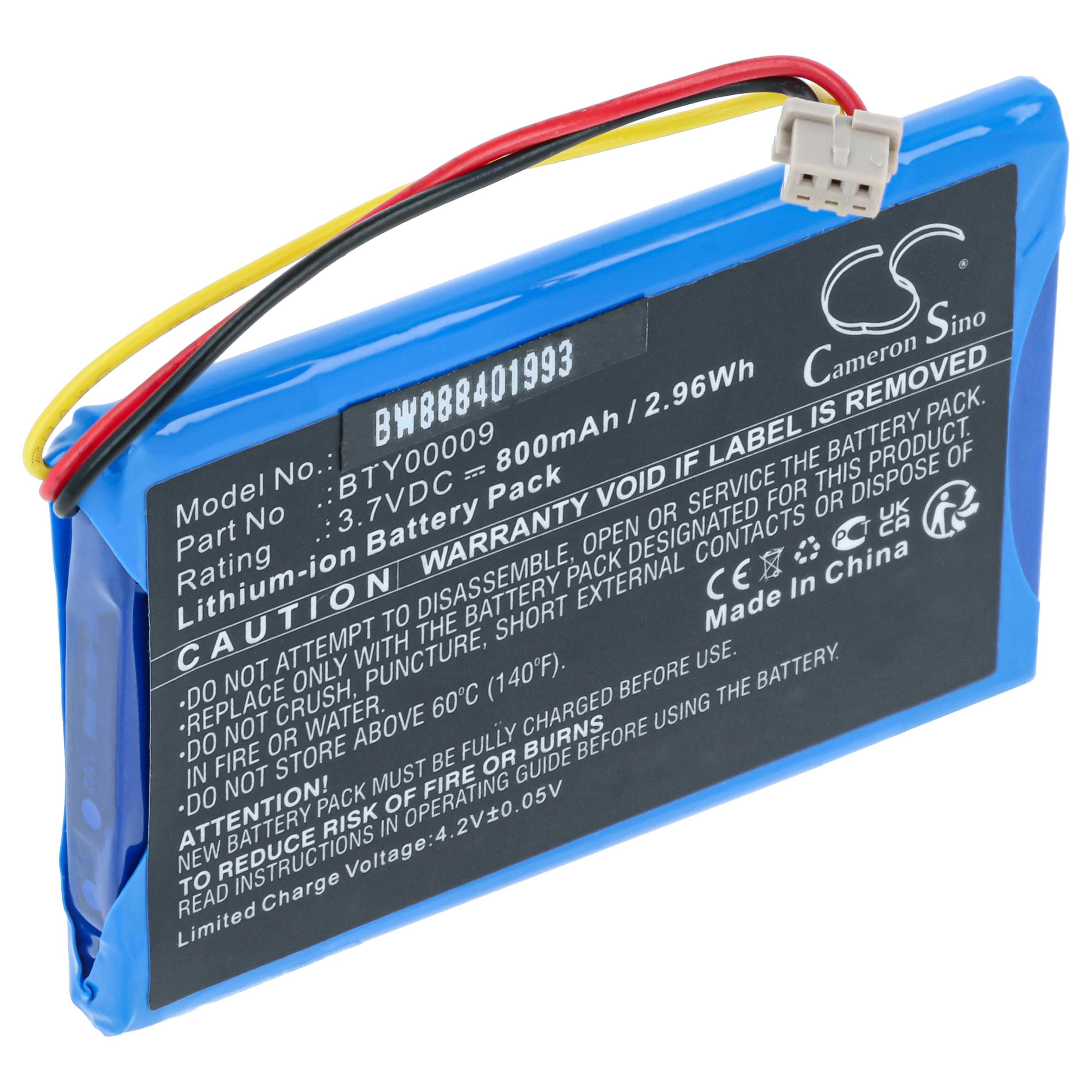 Batería reemplaza Ingenico BTY00009, FPS16020002419 para lector de tarjetas con chip (800 mAh, 3,7 V, Li-Ion)