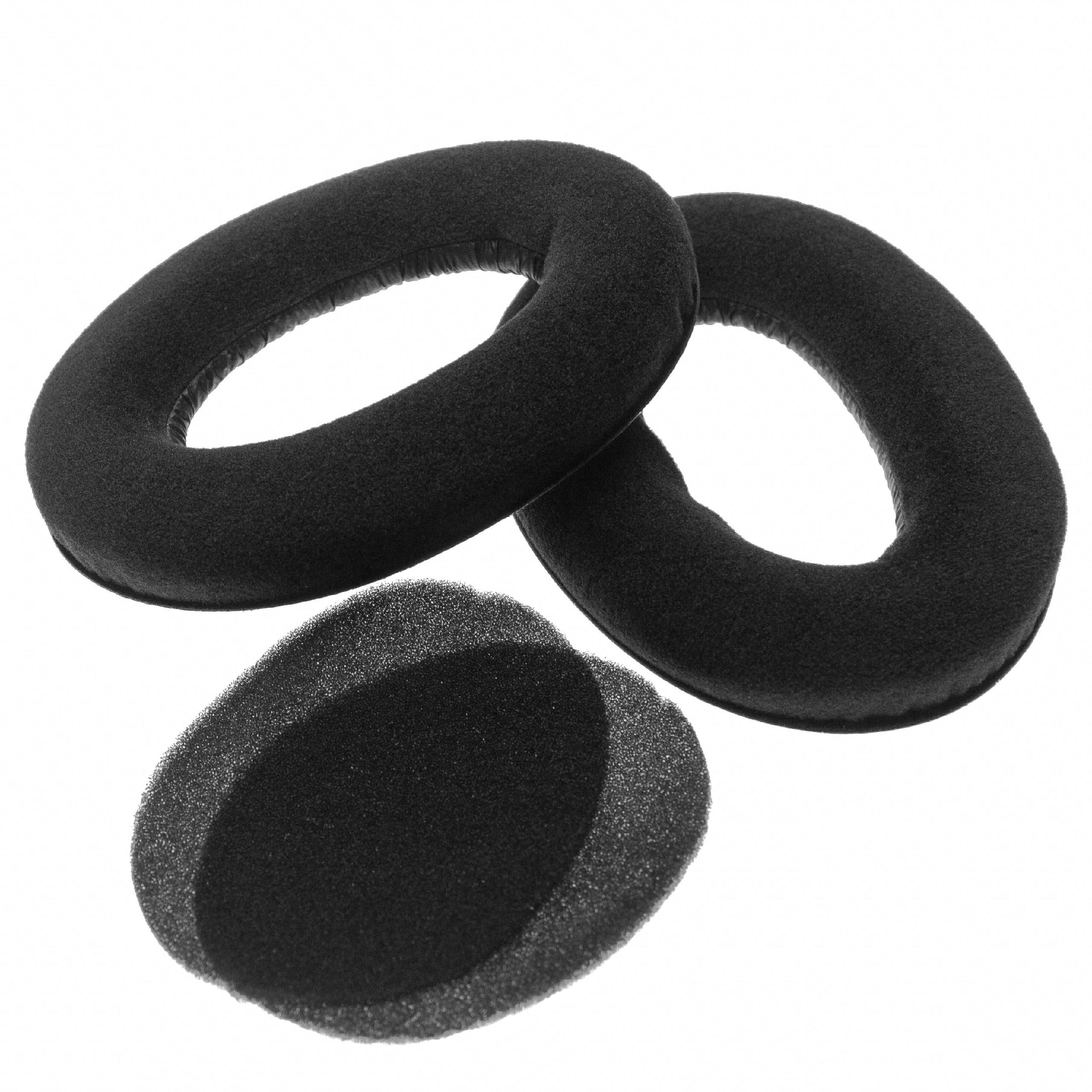 1 paio di cuscinetti per Sennheiser HD515 cuffie ecc. - gommapiuma, 11 x 8 cm, 20 mm spessore, nero