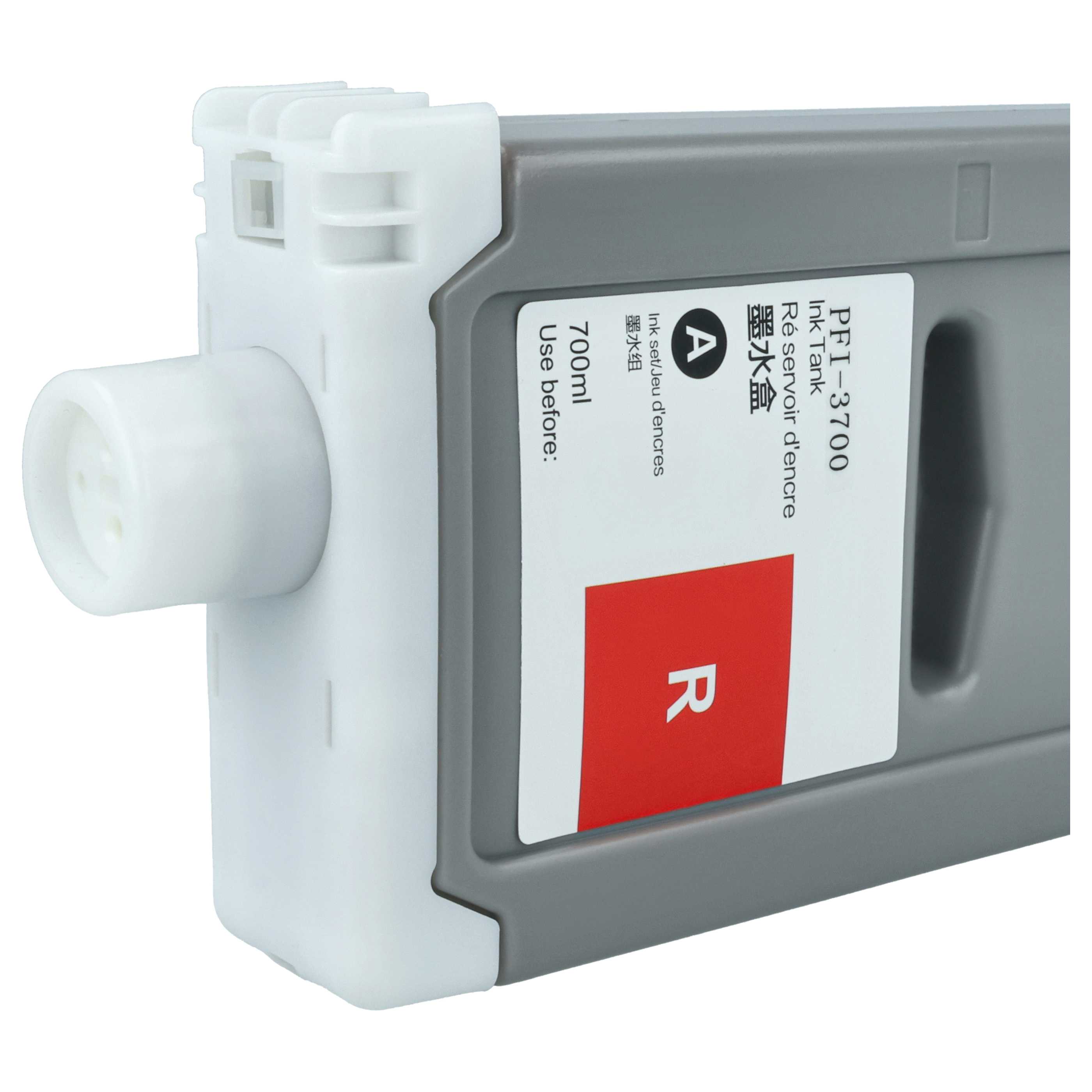 Ink Cartridge as Exchange for Canon PFI-3700 R for Canon Printer - Red 700 ml