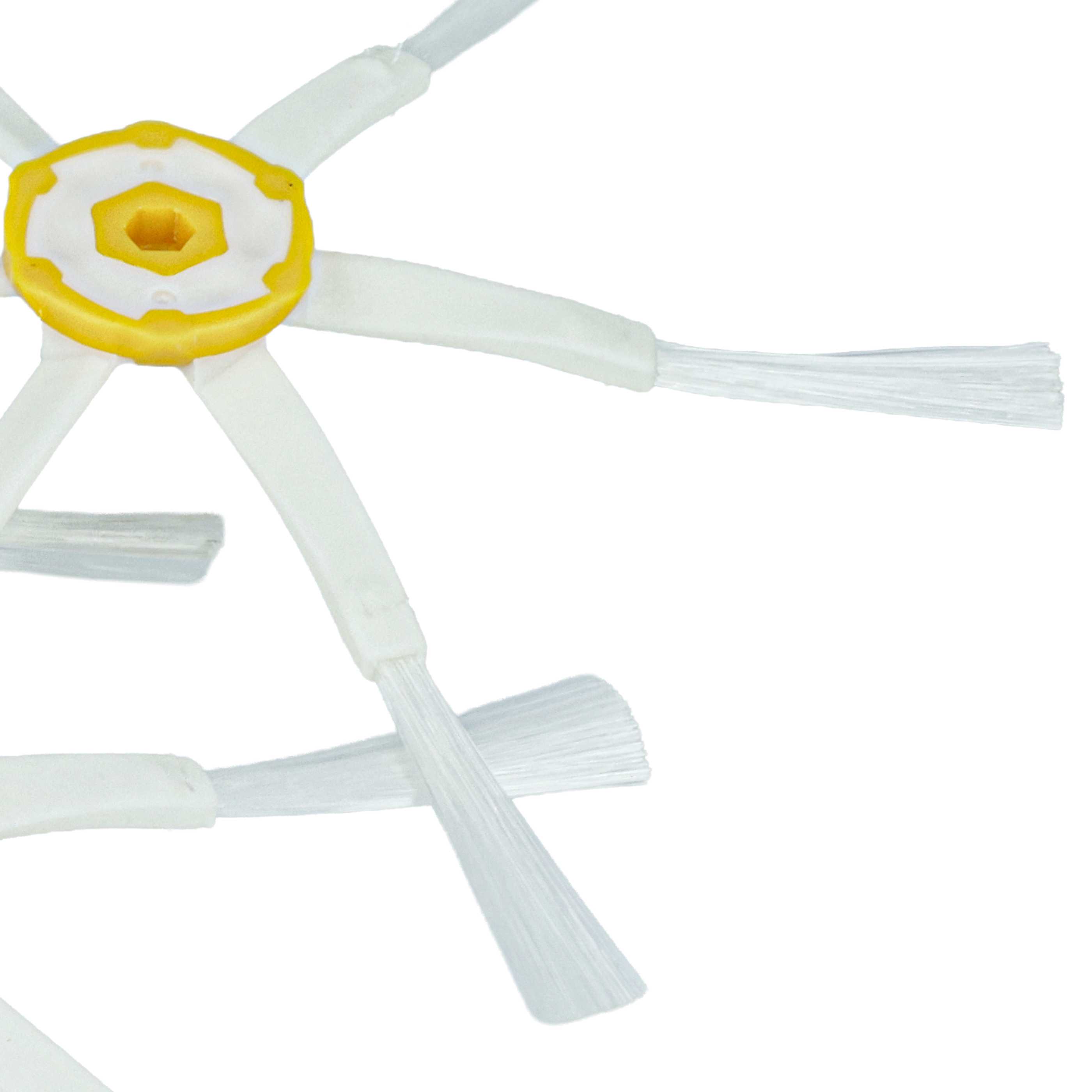3x Spazzola laterale a 6 bracci per robot aspirapolvere iRobot Roomba 616, 621, 651, 765 - bianco / giallo