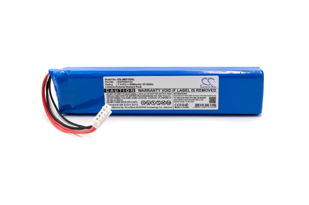 Batería reemplaza JBL GSP0931134 para altavoces JBL - 5000 mAh 7,4 V Li-poli