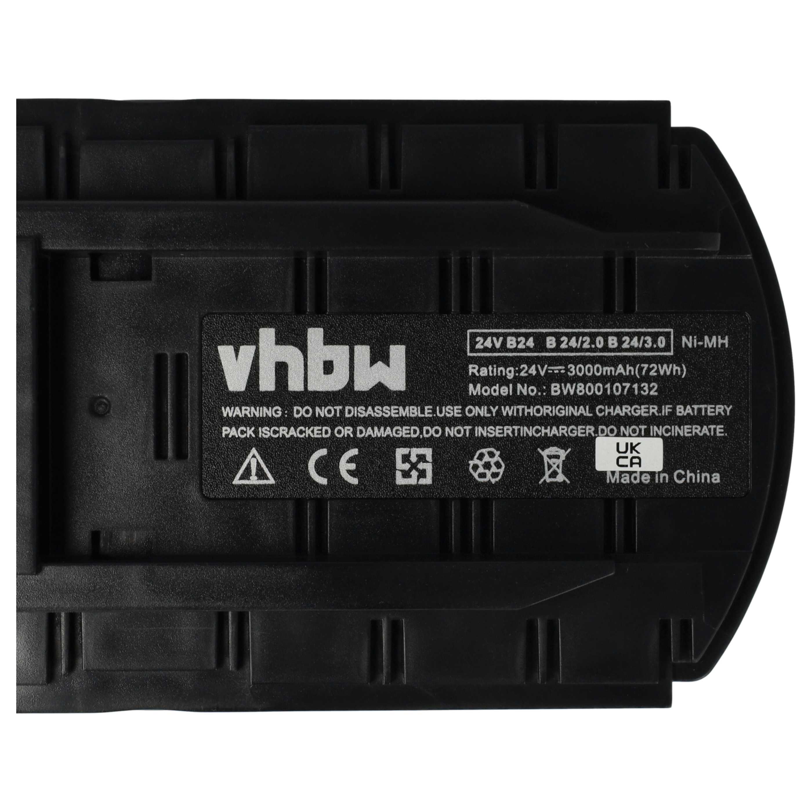 3x Battery replaces Hilti B24, B 24/3.0, B 24/2.0 Electric Power Tool - 3000 mAh, 24 V, NiMH