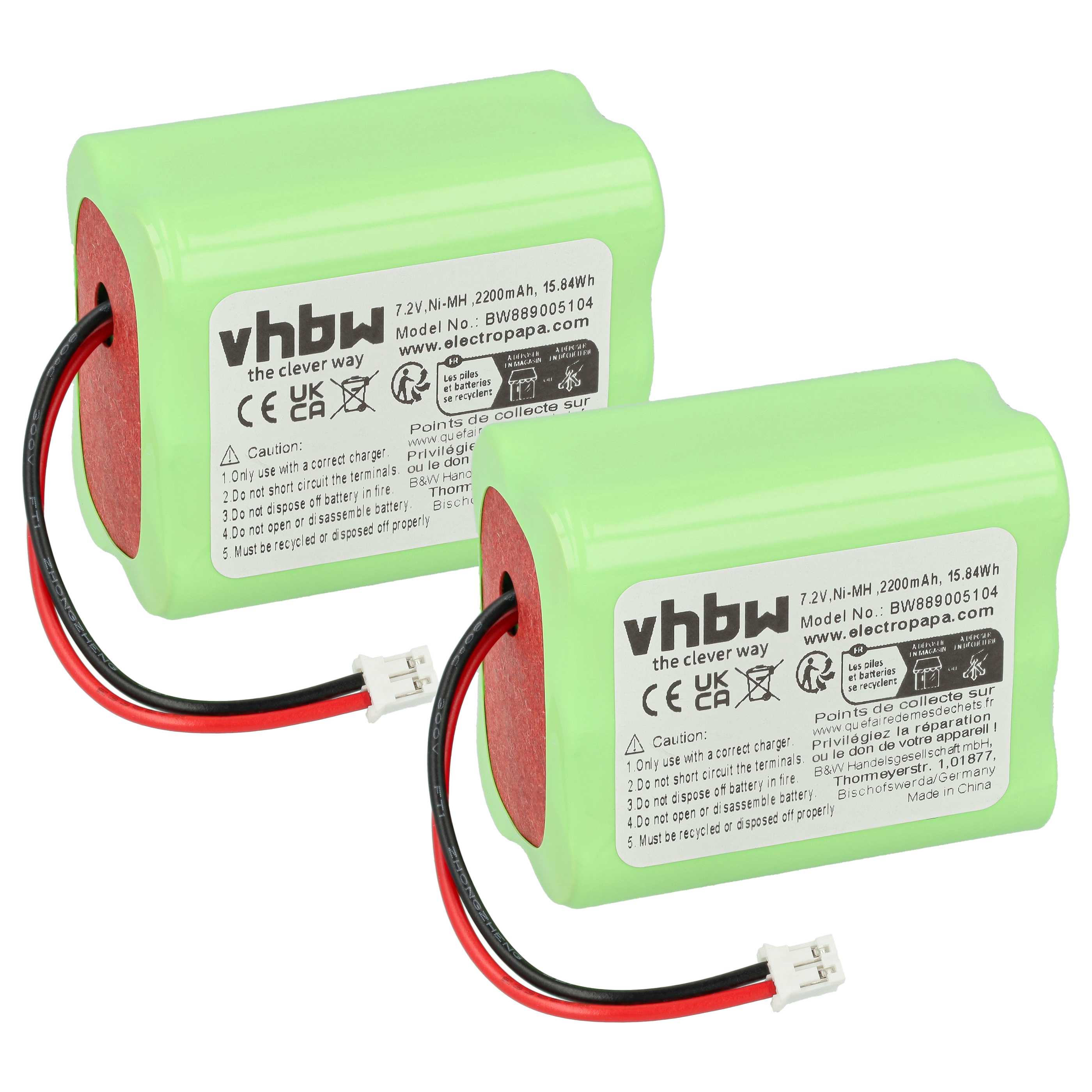 Batterie (2 pcs.)projecteur LED Ape Labs LightCan, LightCan SE, LightCan V2 - 2200mAh 7,2V NiMH