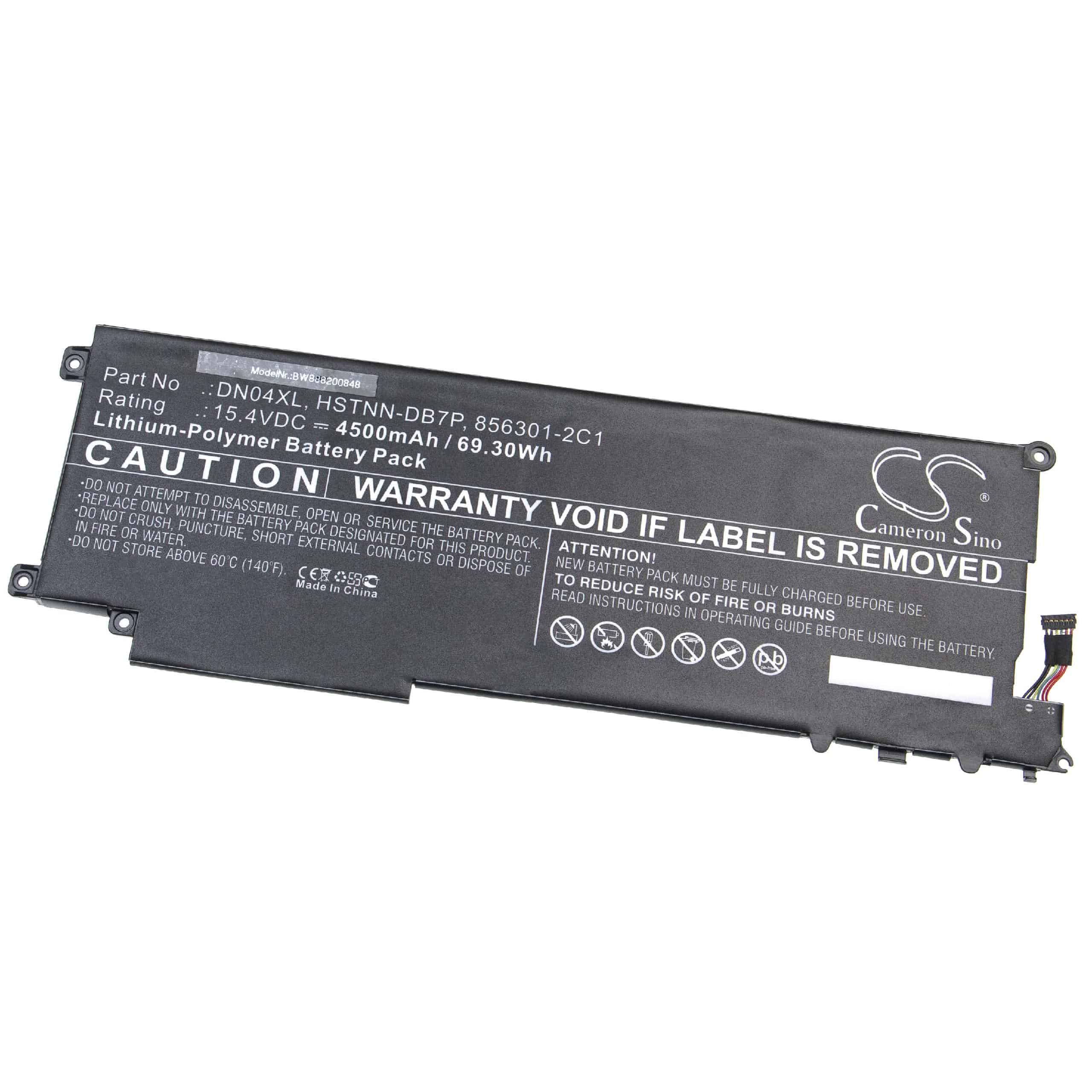 Batterie remplace HP 856543-855, 856301-2C1 pour ordinateur portable - 4500mAh 15,4V Li-polymère, noir
