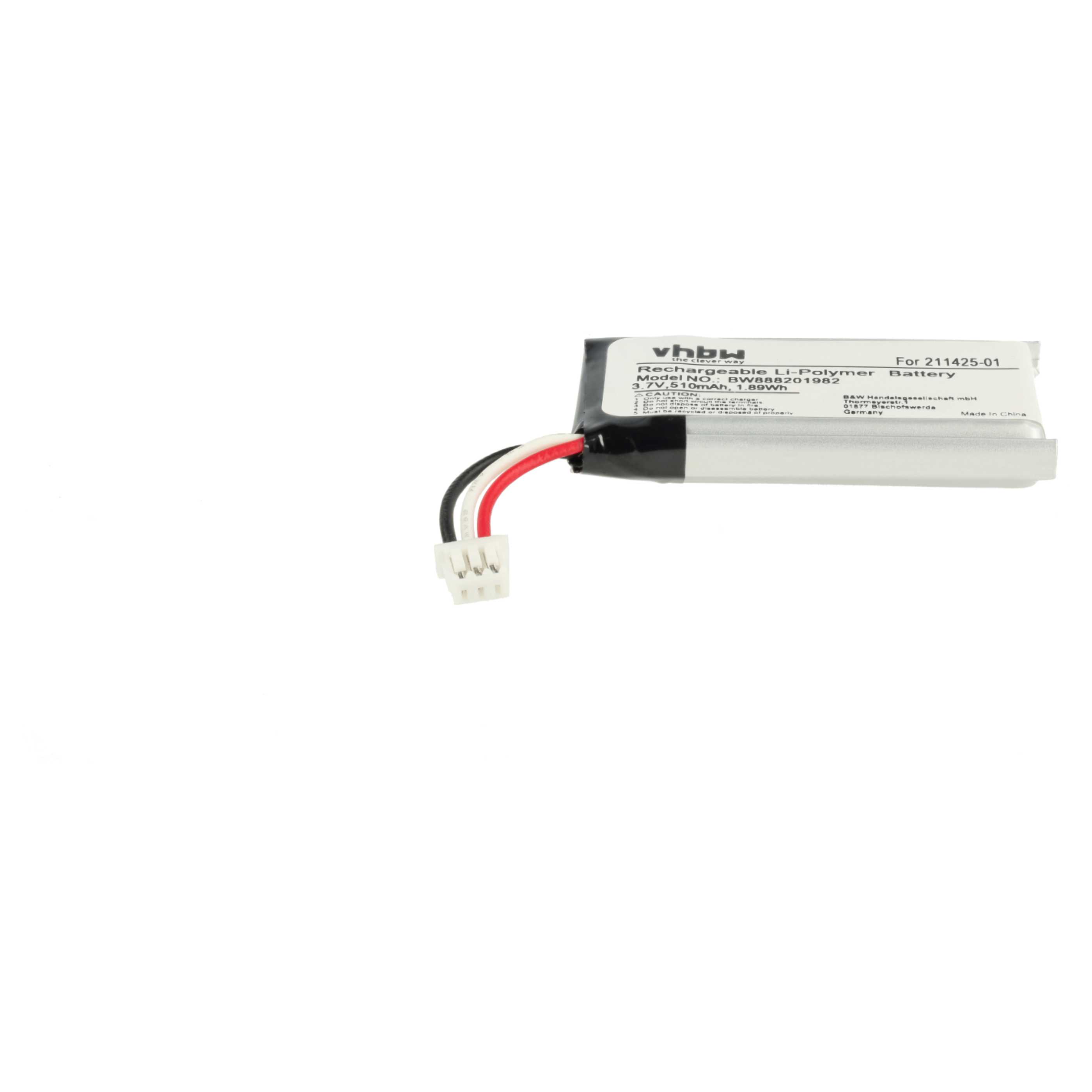 2x Akumulator do słuchawek bezprzewodowych zamiennik Plantronics 211425-01, 202555-01 - 510 mAh 3,7 V LiPo